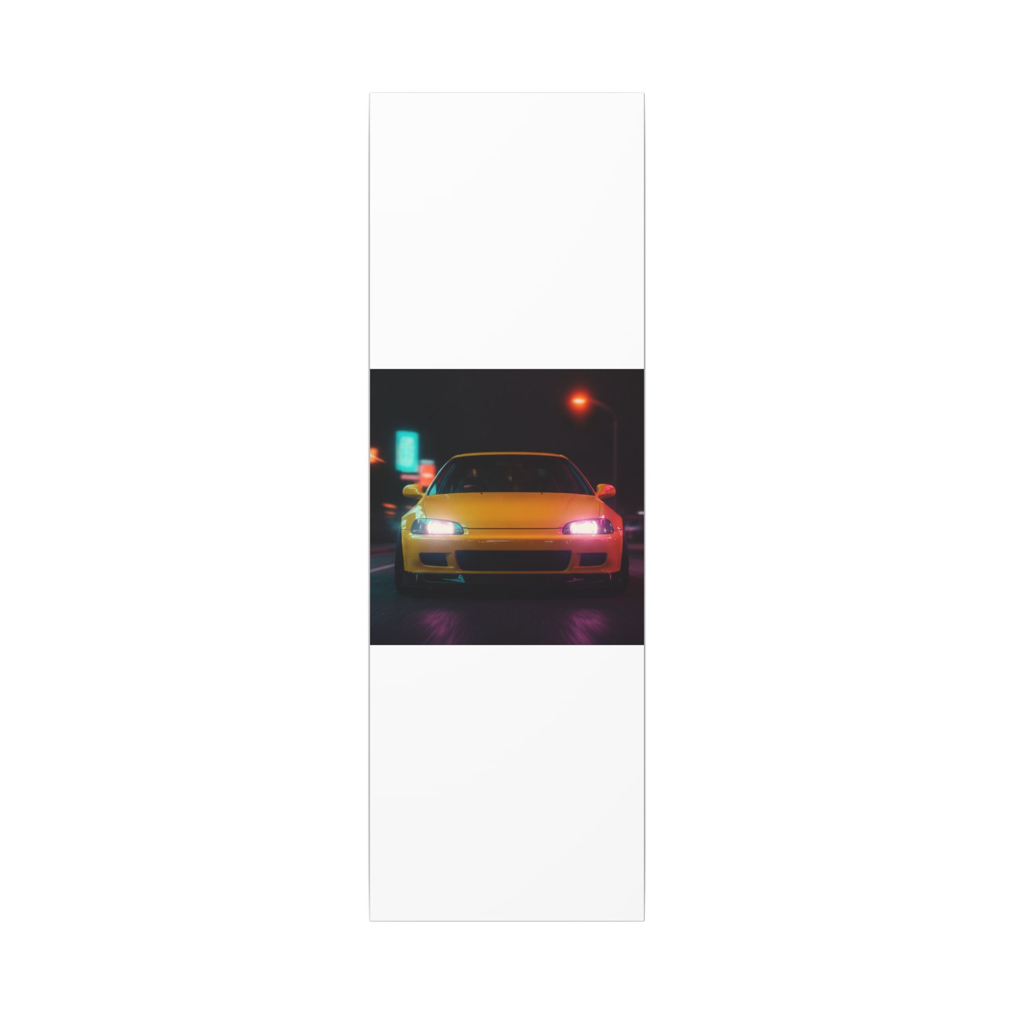 Neon Night JDM Yellow Coupe Street Matte Canvas