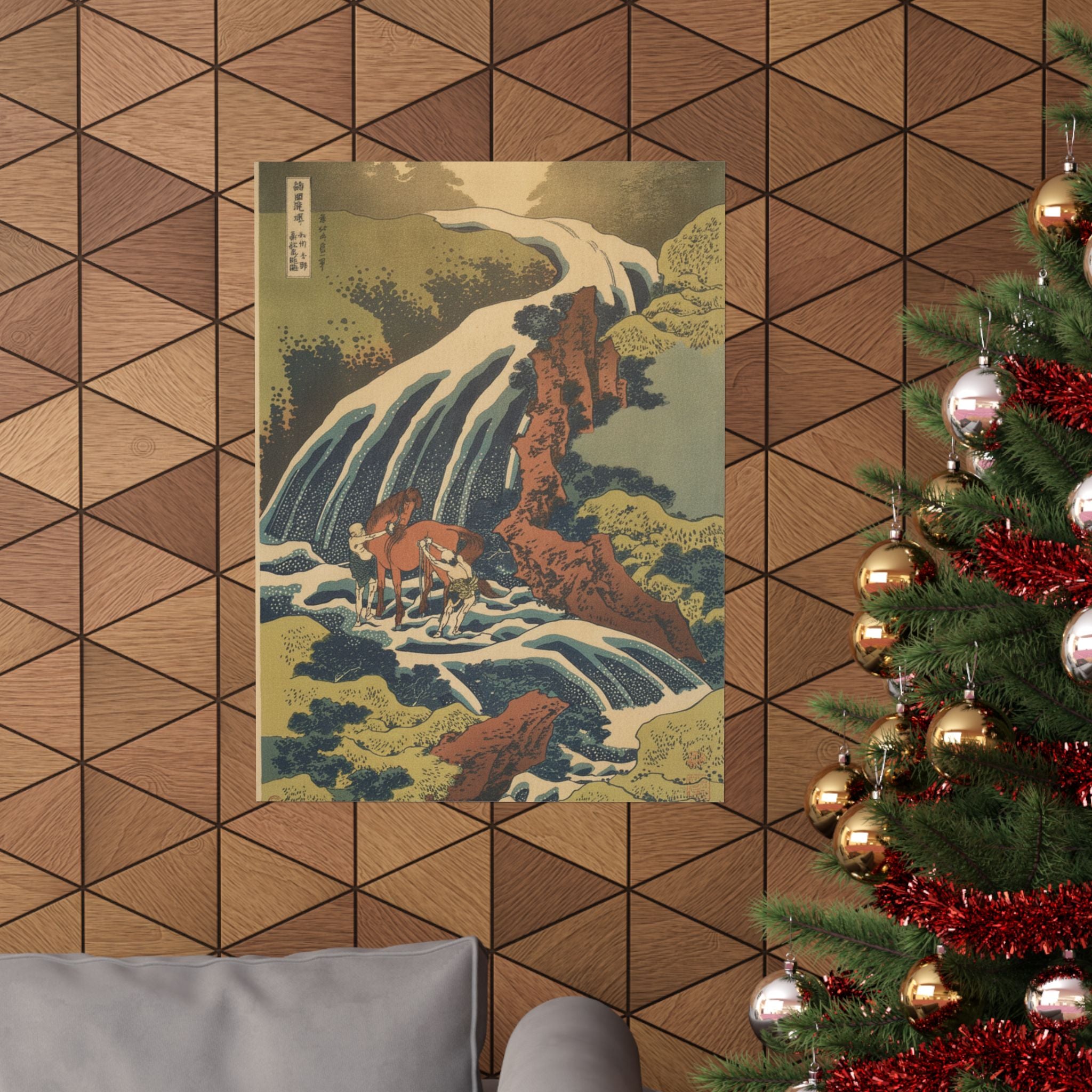 Scenic Nature — The Waterfall Where Yoshitsune Washed His Horse At Yoshino In Yamato Province (W — Matte Poster