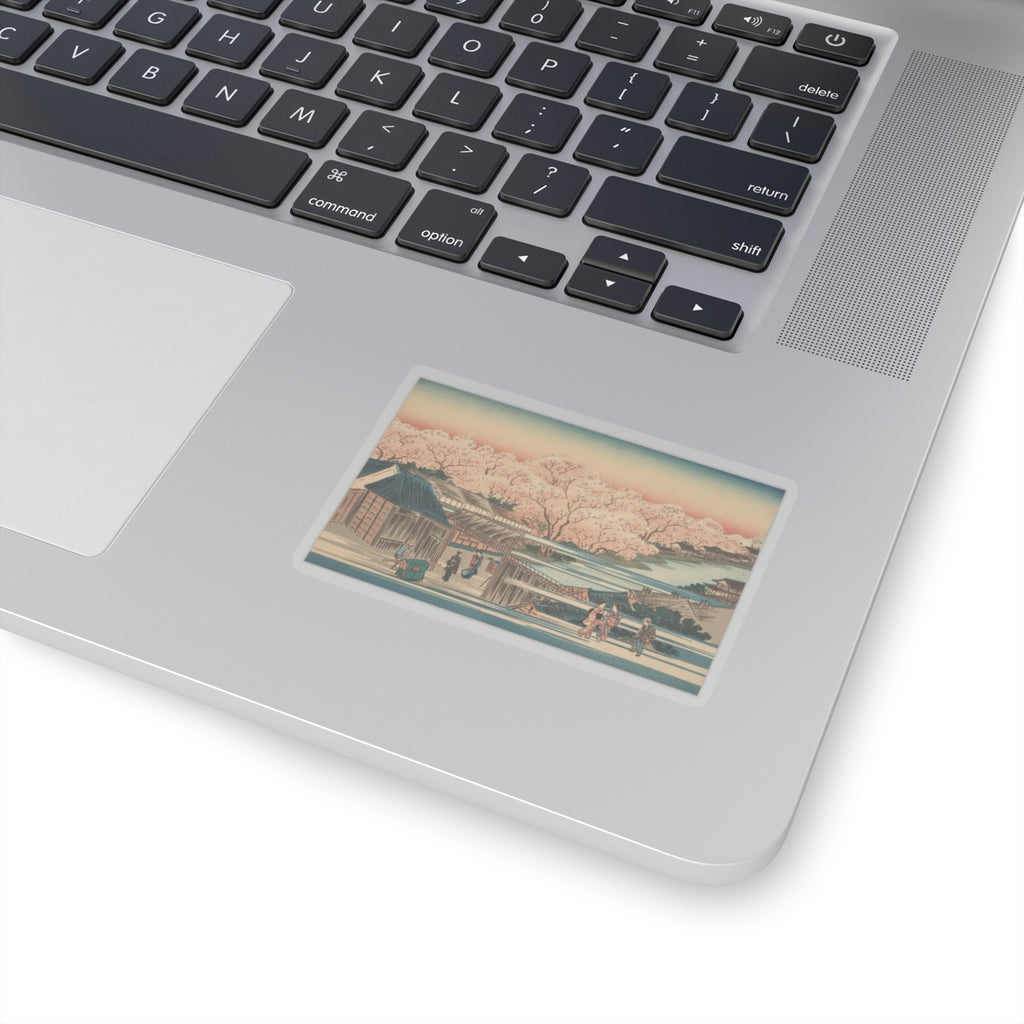 Scenic Nature — Morning Cherries At Yoshiwara — Kiss-Cut Sticker