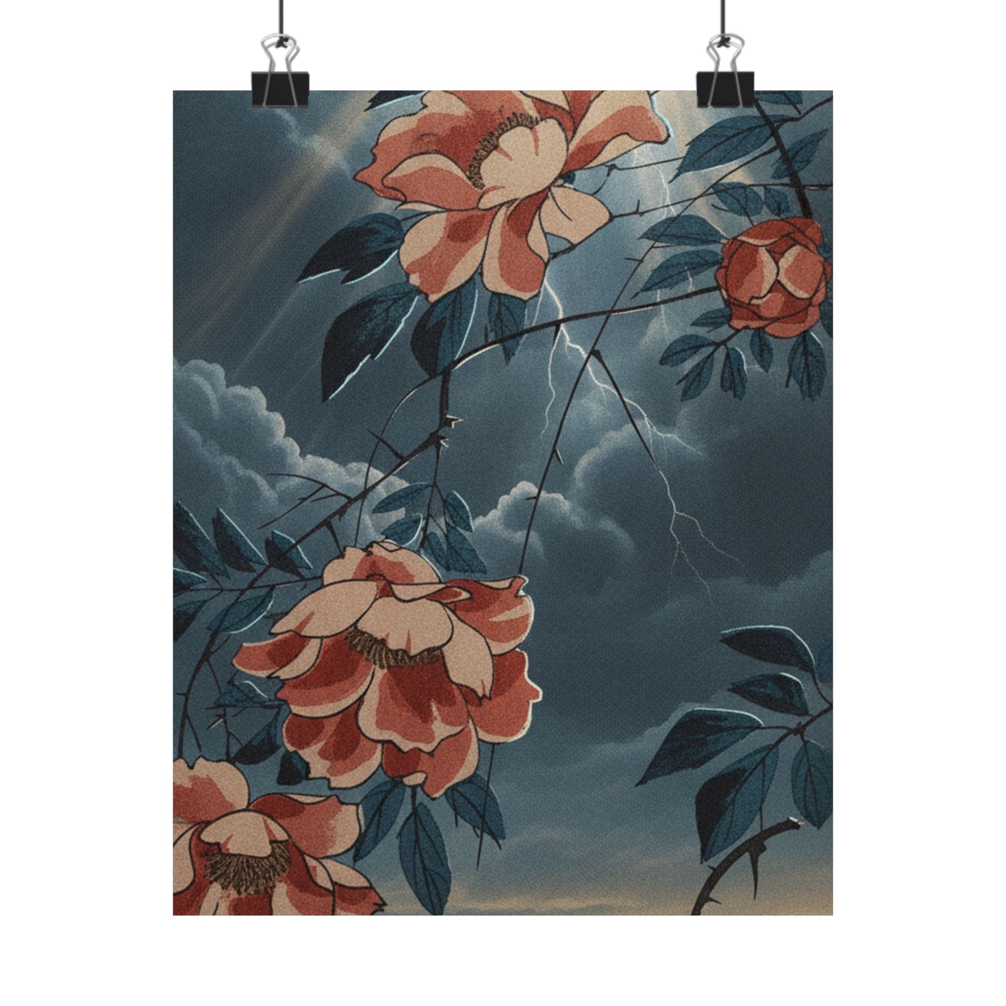 Dramatic Storm — Rose — Matte Poster