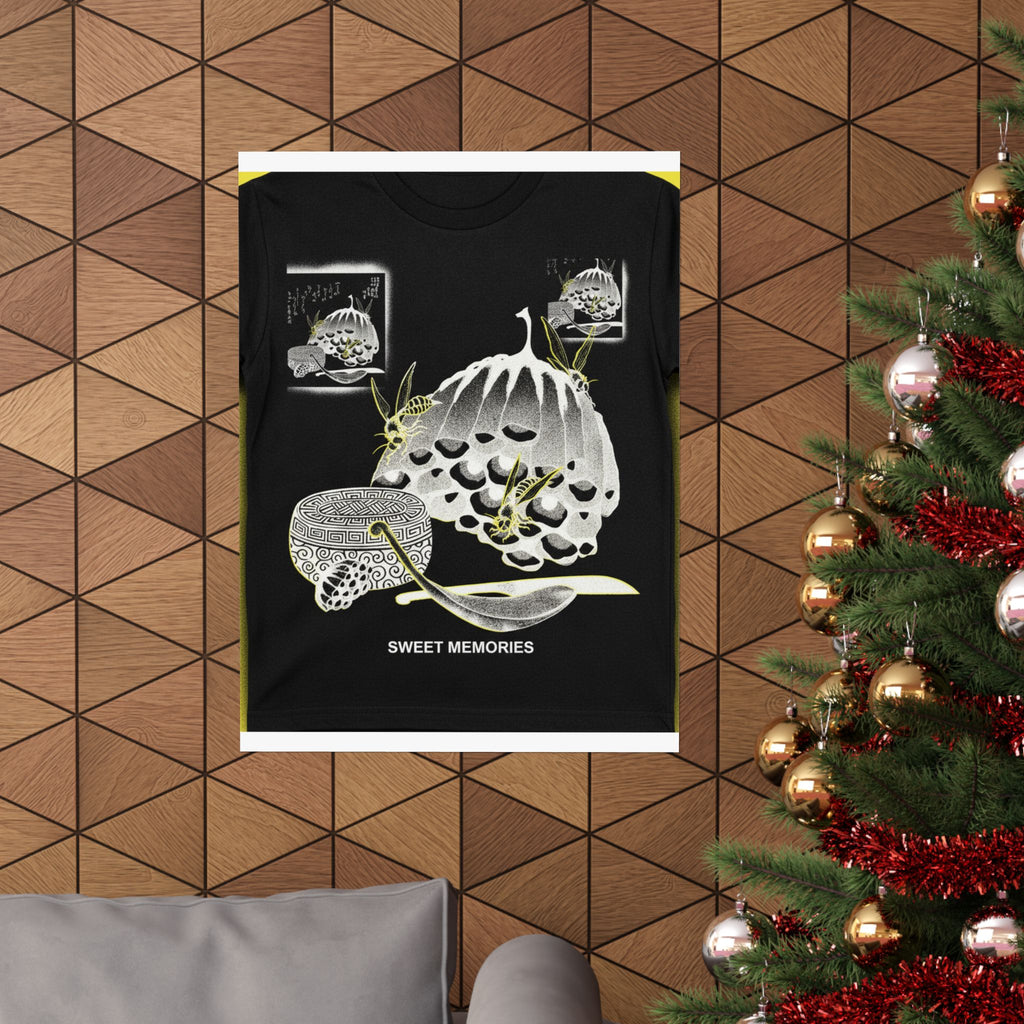 Streetwear Collage — Hives With Wasps, And A Box With A Spoon For Honey — Matte Poster