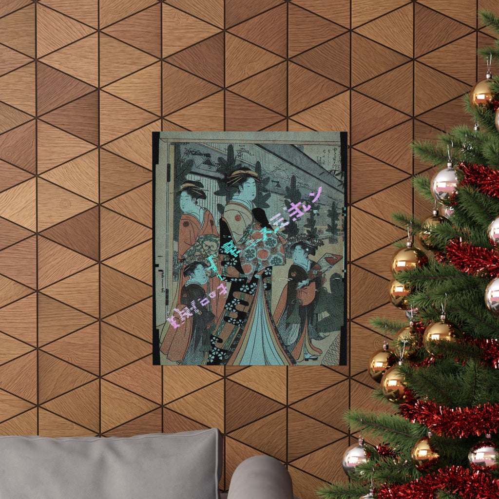 Glitch Culture — Two Oiran With Two Female Attendants In The Yoshiwara — Matte Poster