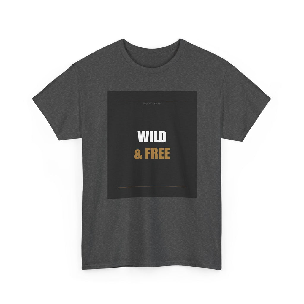 Wild & Free Two-Tone Minimal Typography Graphic Tee