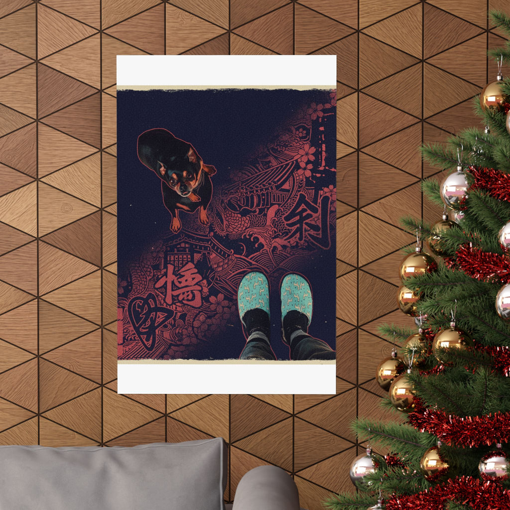 Japanese Street — Dog — Matte Poster