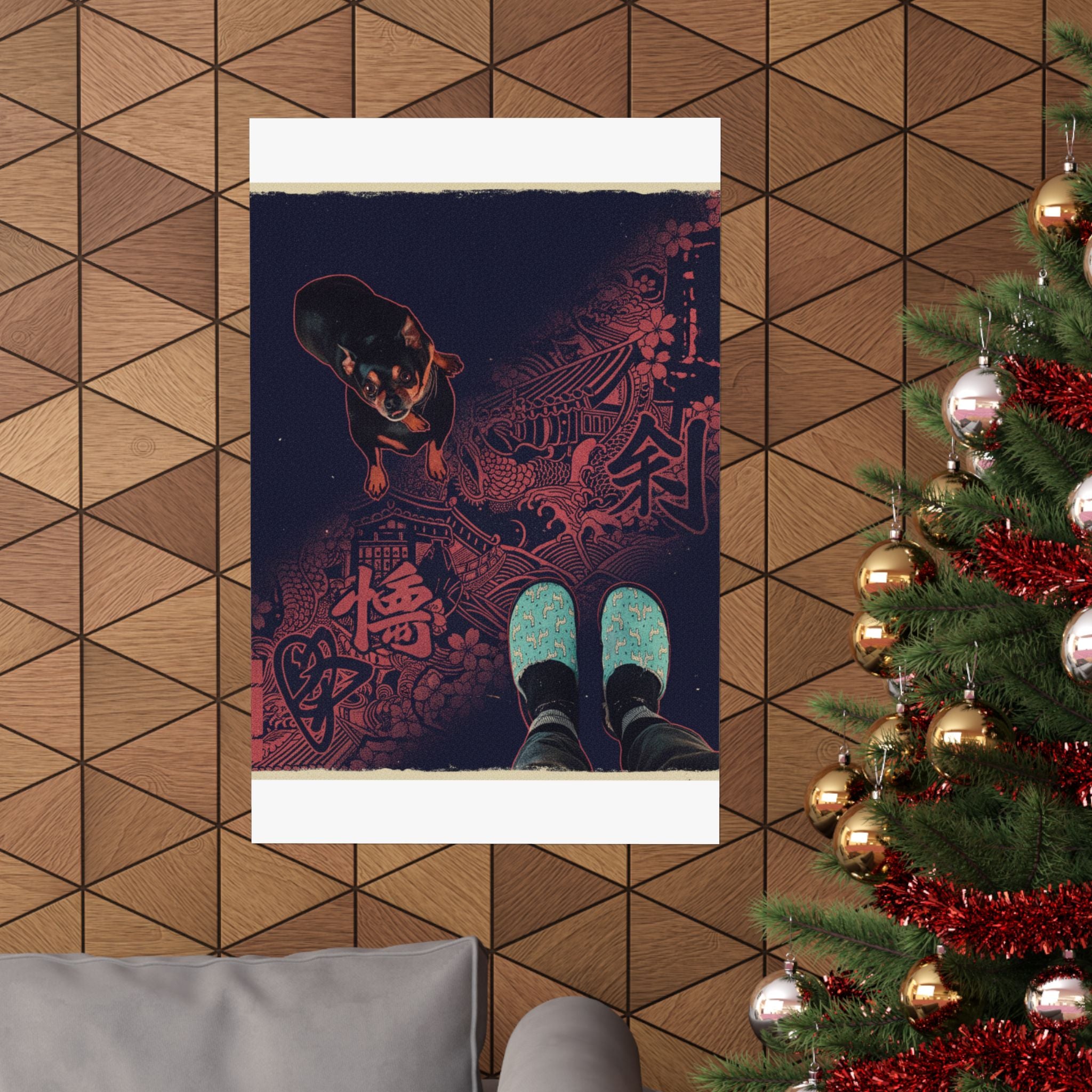 Japanese Street — Dog — Matte Poster