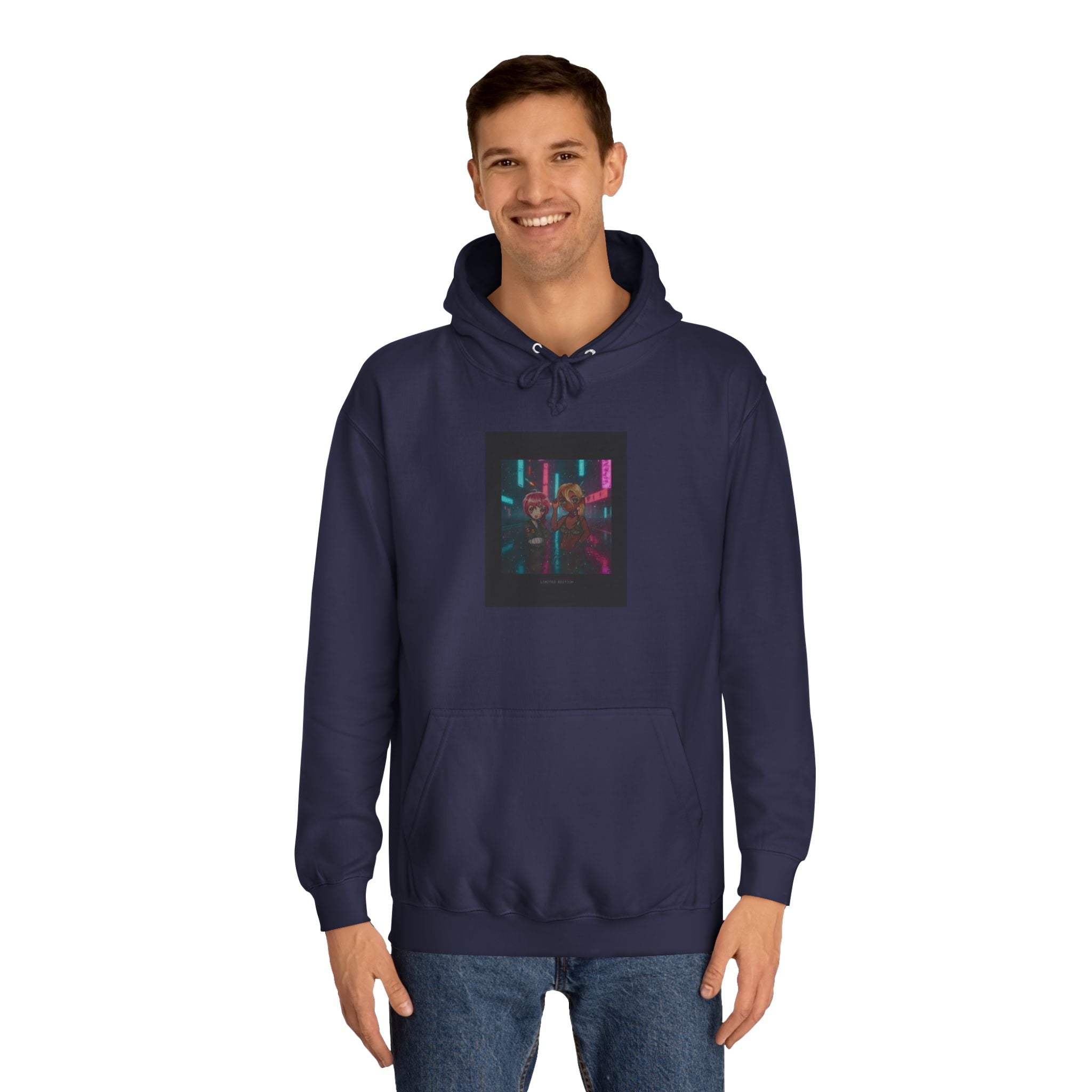 Neon Rain Anime Cyberpunk Street Pullover Hoodie