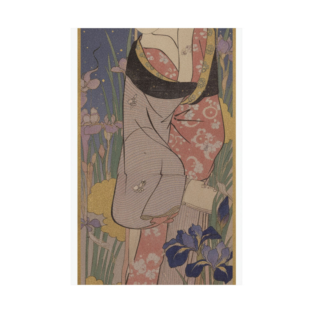 Celestial — Young Lady And Iris Garden — Matte Poster