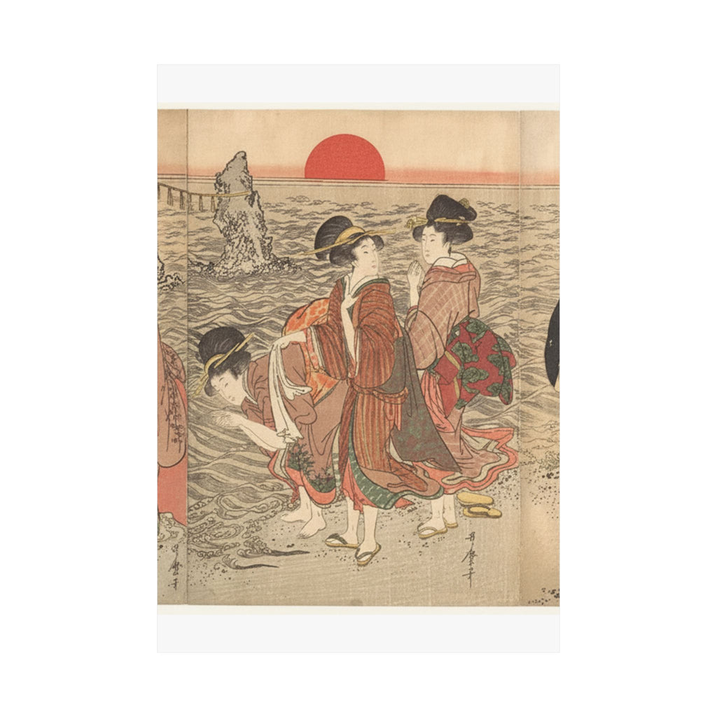 Ecommerce Main — Women Worshipping The Rising Sun Between The Twin Rocks At Ise — Matte Poster