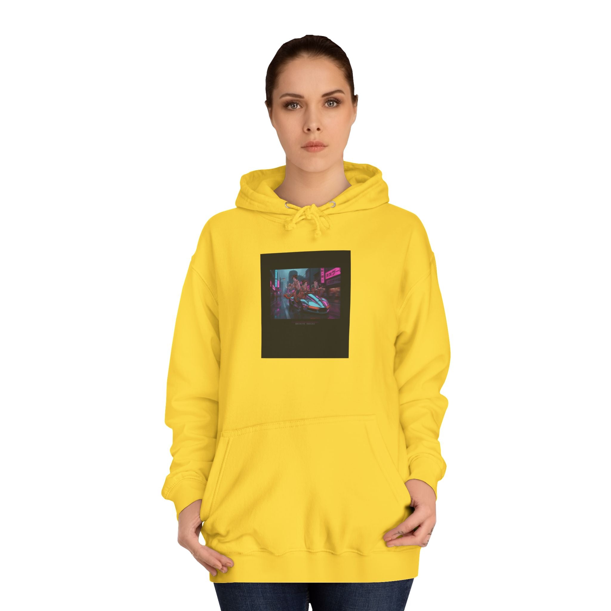 Neon Cyberpunk Street Racer Nightscape Hoodie