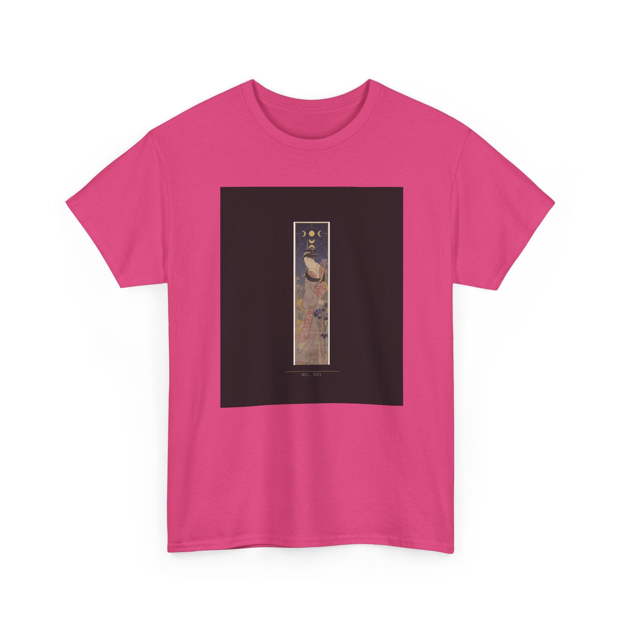 Crescent Moon Quail Vertical Ukiyo-e Graphic Tee
