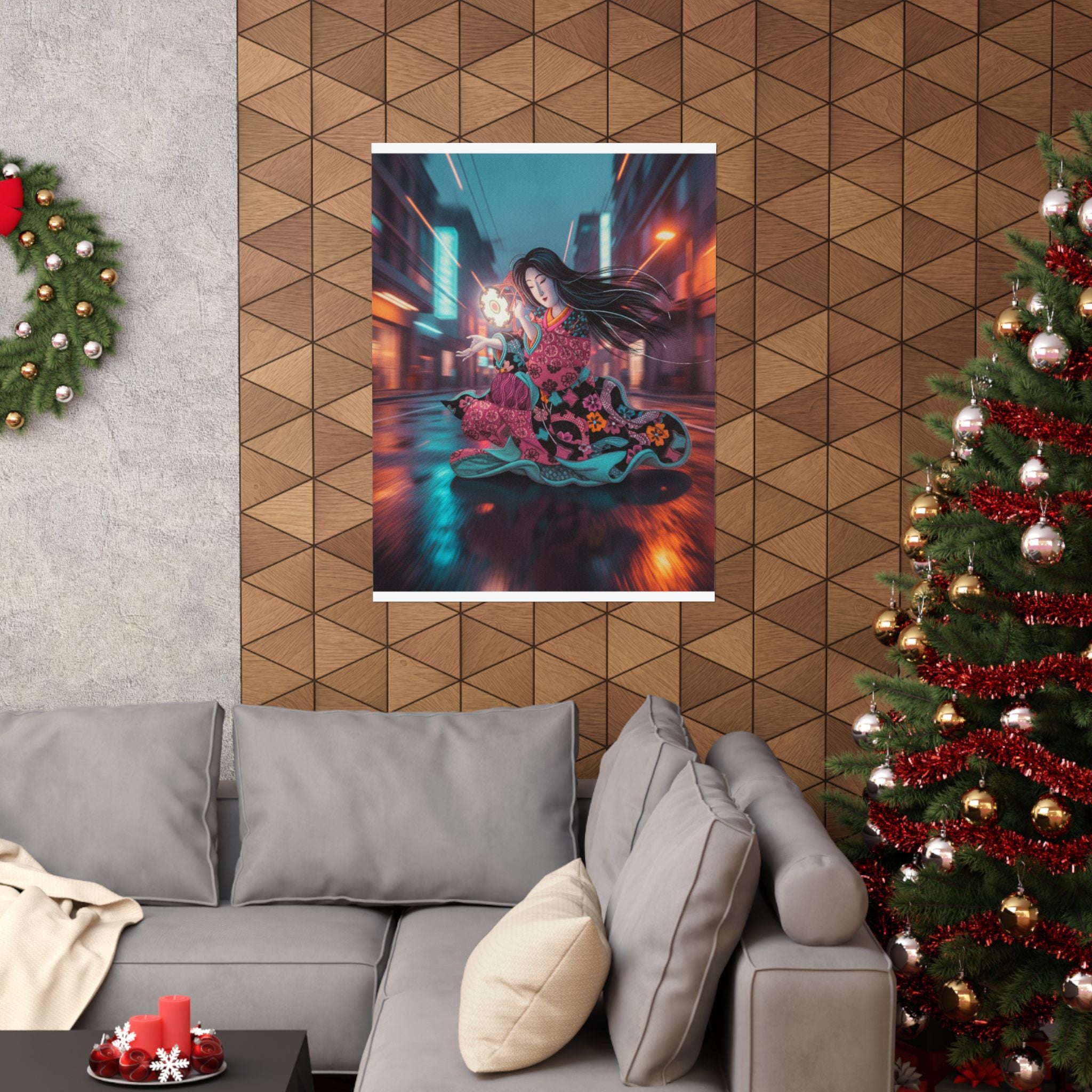 Fast Furious — Woman Playing The Tsuzumi — Matte Poster