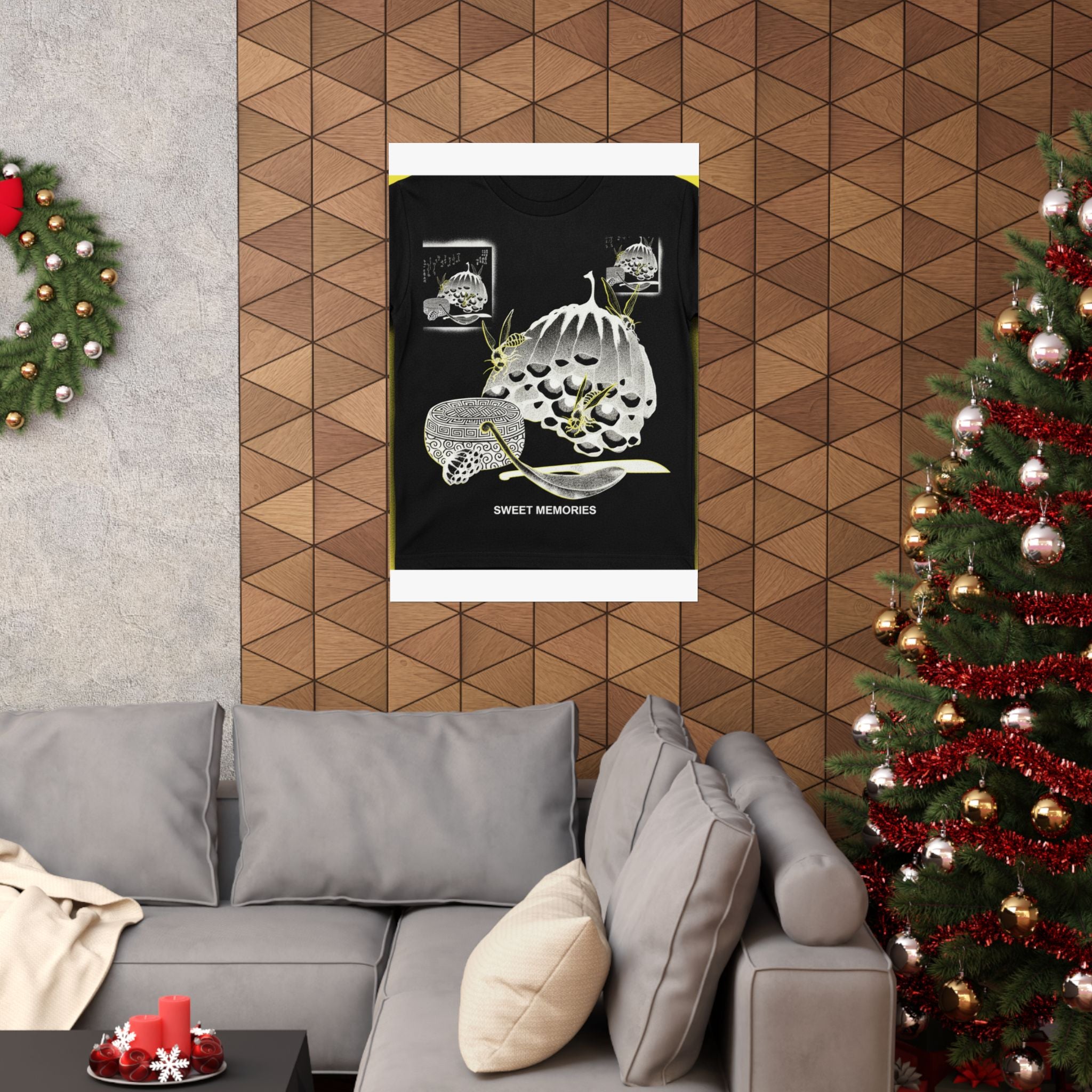 Streetwear Collage — Hives With Wasps, And A Box With A Spoon For Honey — Matte Poster