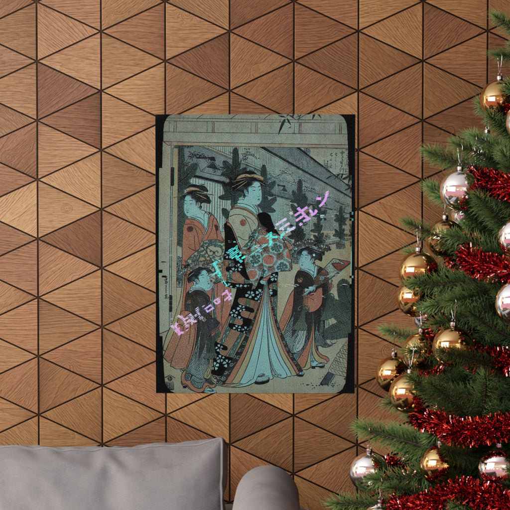 Glitch Culture — Two Oiran With Two Female Attendants In The Yoshiwara — Matte Poster