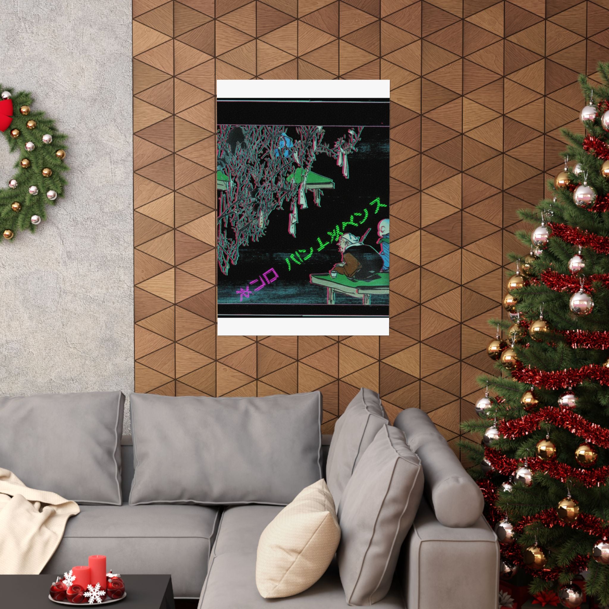 Glitch Culture — Two Pilgrims Gazing At A Tree Festooned With Prayers — Matte Poster