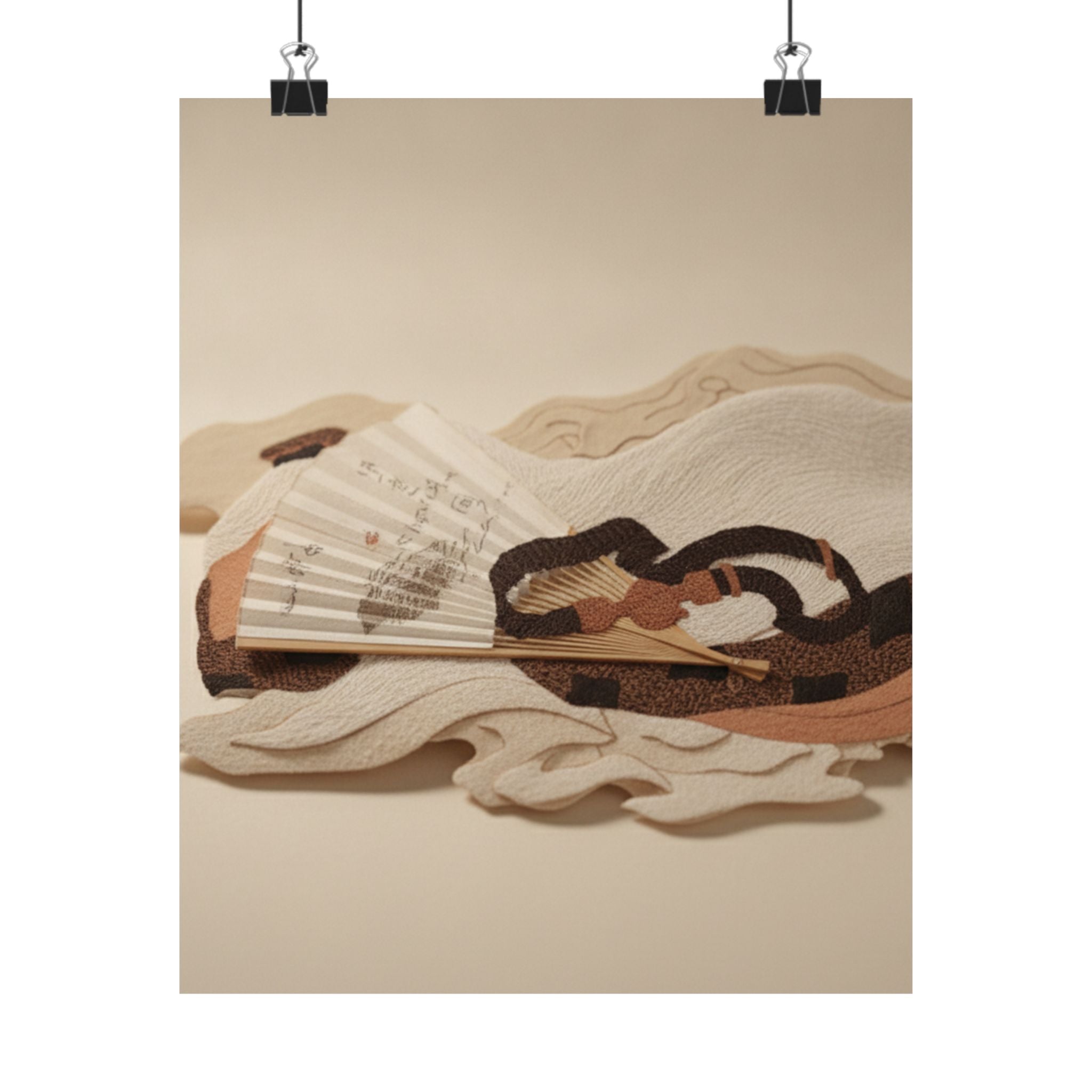 Product Marketing — Belt And Fan On A Piece Of Cloth — Matte Poster