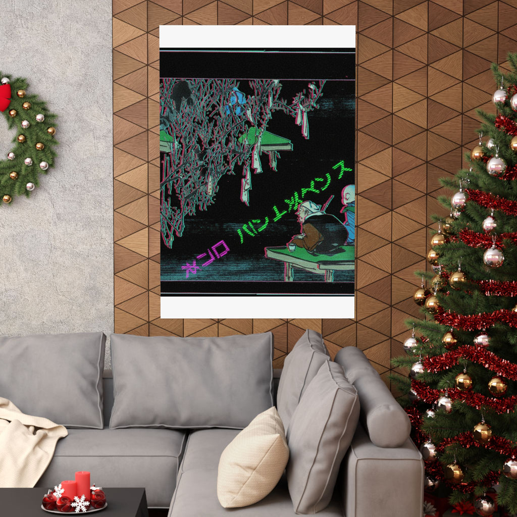Glitch Culture — Two Pilgrims Gazing At A Tree Festooned With Prayers — Matte Poster