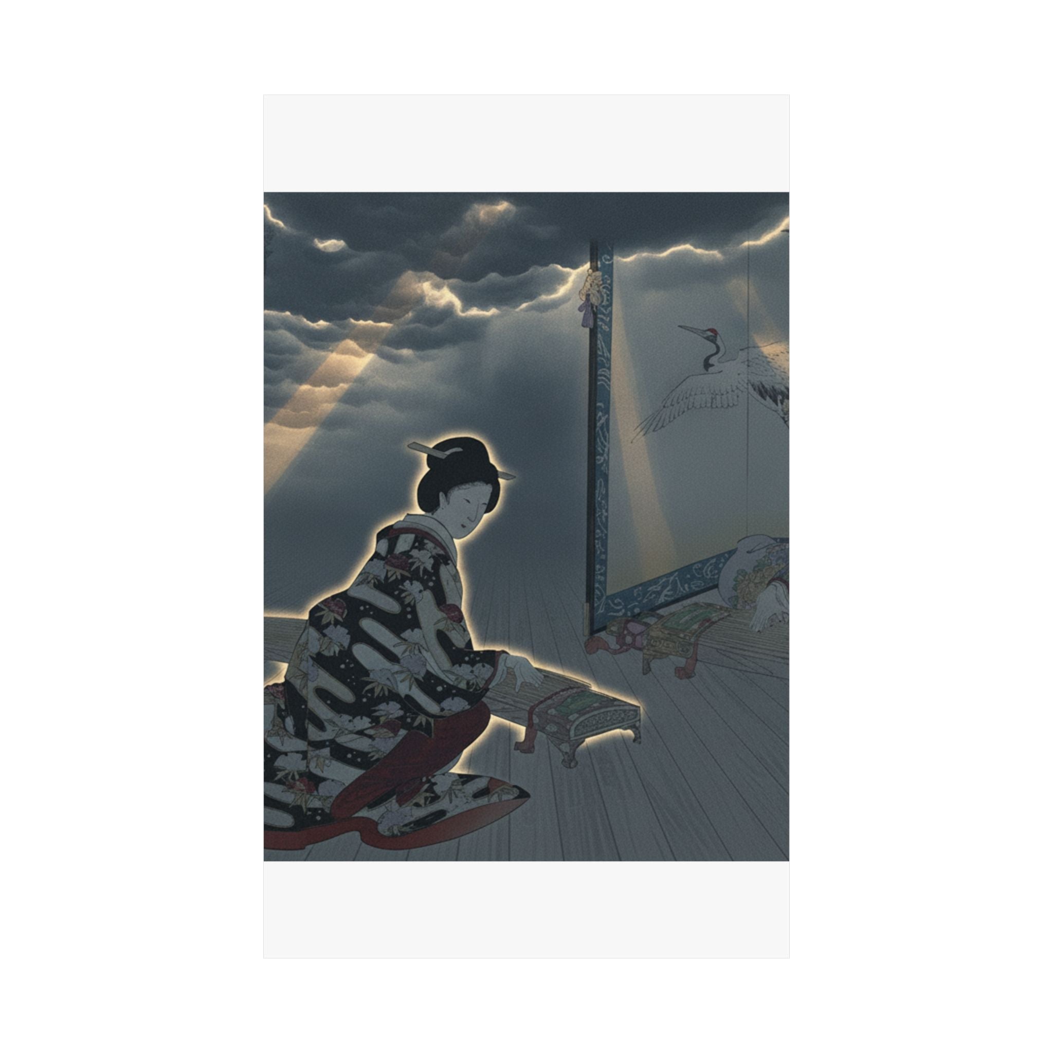 Dramatic Storm — Chiyoda Castle (Album Of Women) — Matte Poster