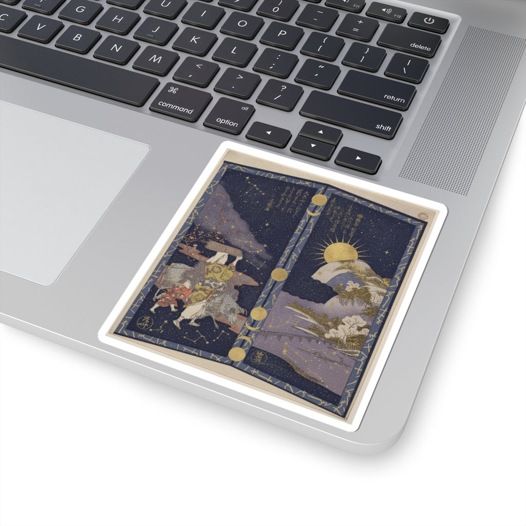 Celestial — Surimono In Shape Of Small Twofold Screen — Kiss-Cut Sticker
