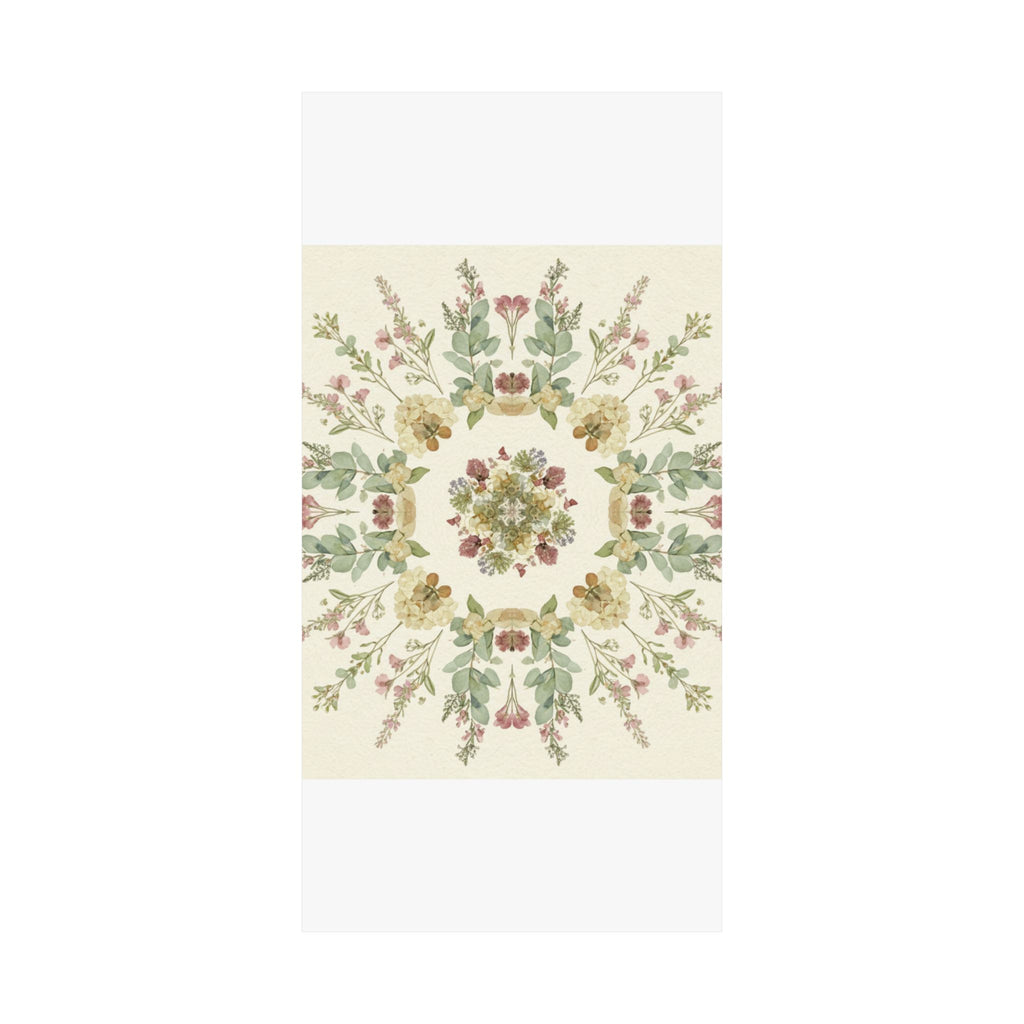 Pressed Wildflower Symmetry Cottagecore Botanical Poster