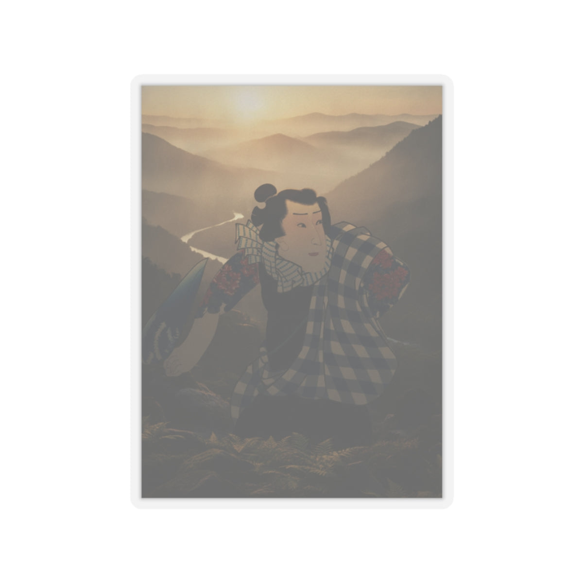 Scenic Nature — Ichimura Takenojō V As Yukanba Kozō Kichiza, From A Modern Water Margin (Kinsei  — Kiss-Cut Sticker