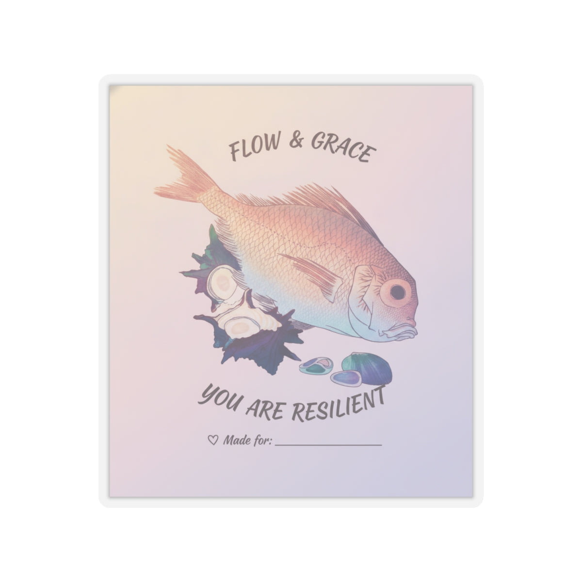 Affirmation — Tai Fish And Top-Shells — Kiss-Cut Sticker