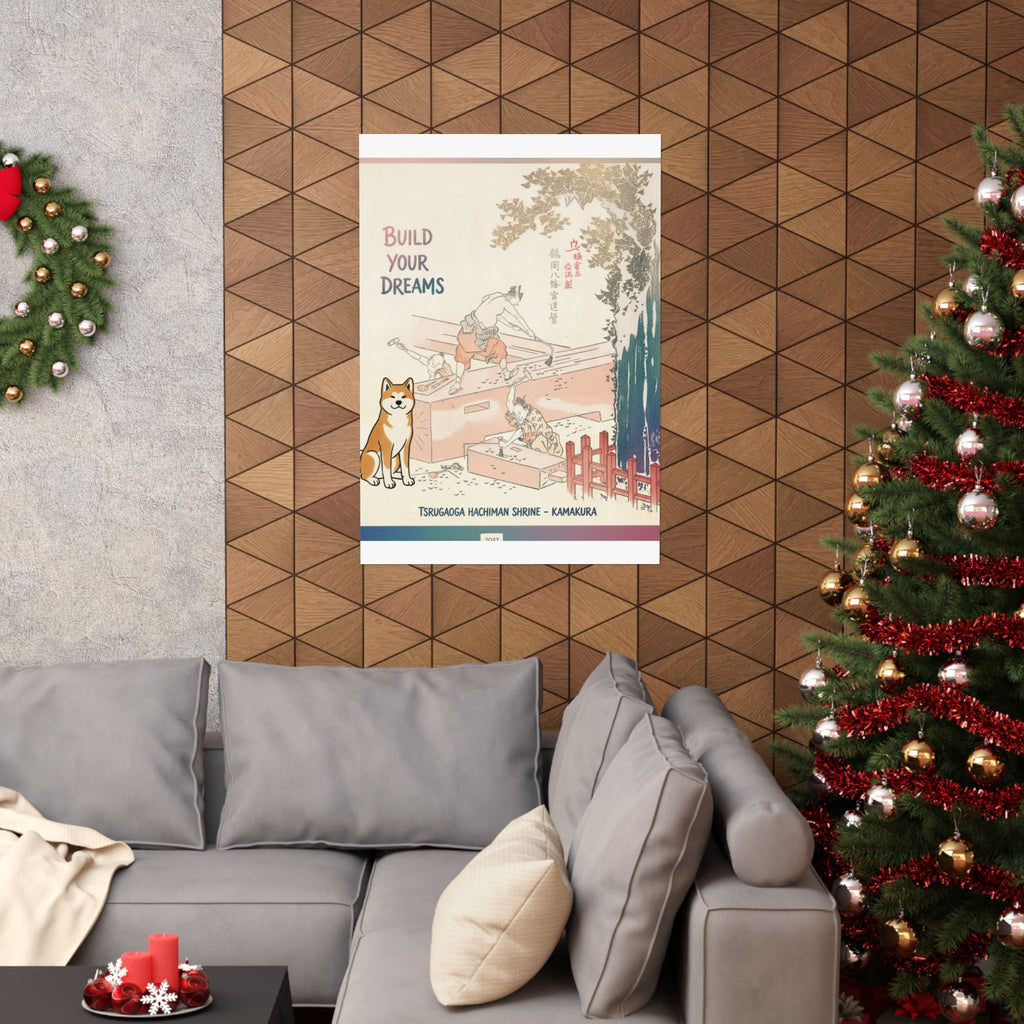 Affirmation — History Of Kamakura: Building Tsurugaoka Hachiman Shrine — Matte Poster