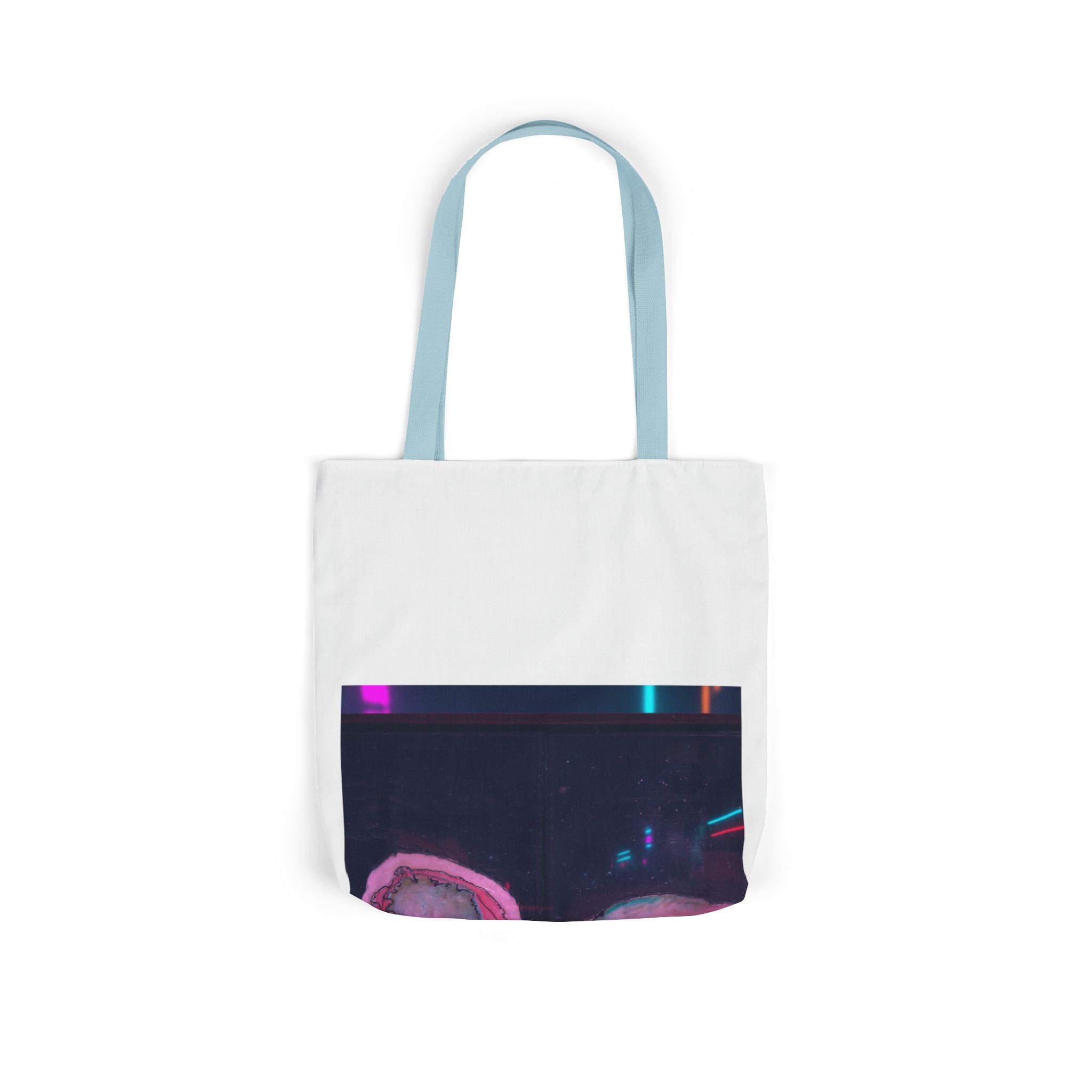 Neon Night Glow Agate Abstract Photo Canvas Tote Bag