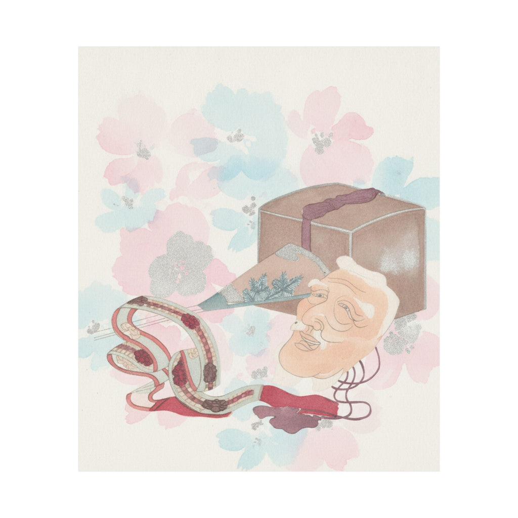 Watercolor — Mask And Other Objects For The Noh Dance — Matte Poster