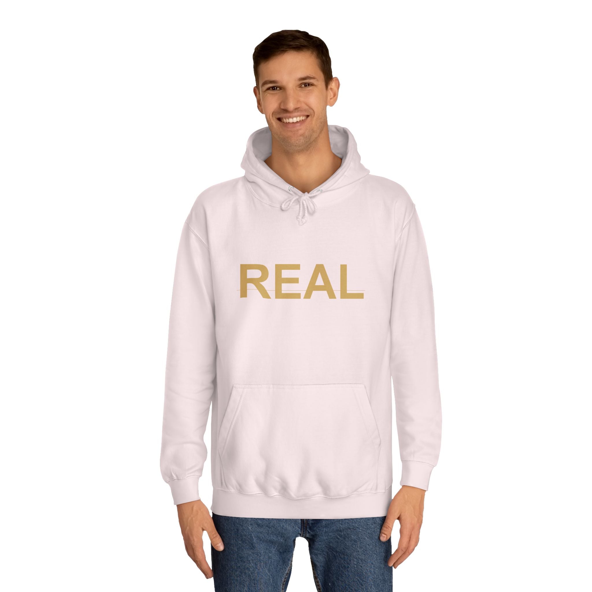 REAL Gold Block Letter Minimalist Statement Hoodie