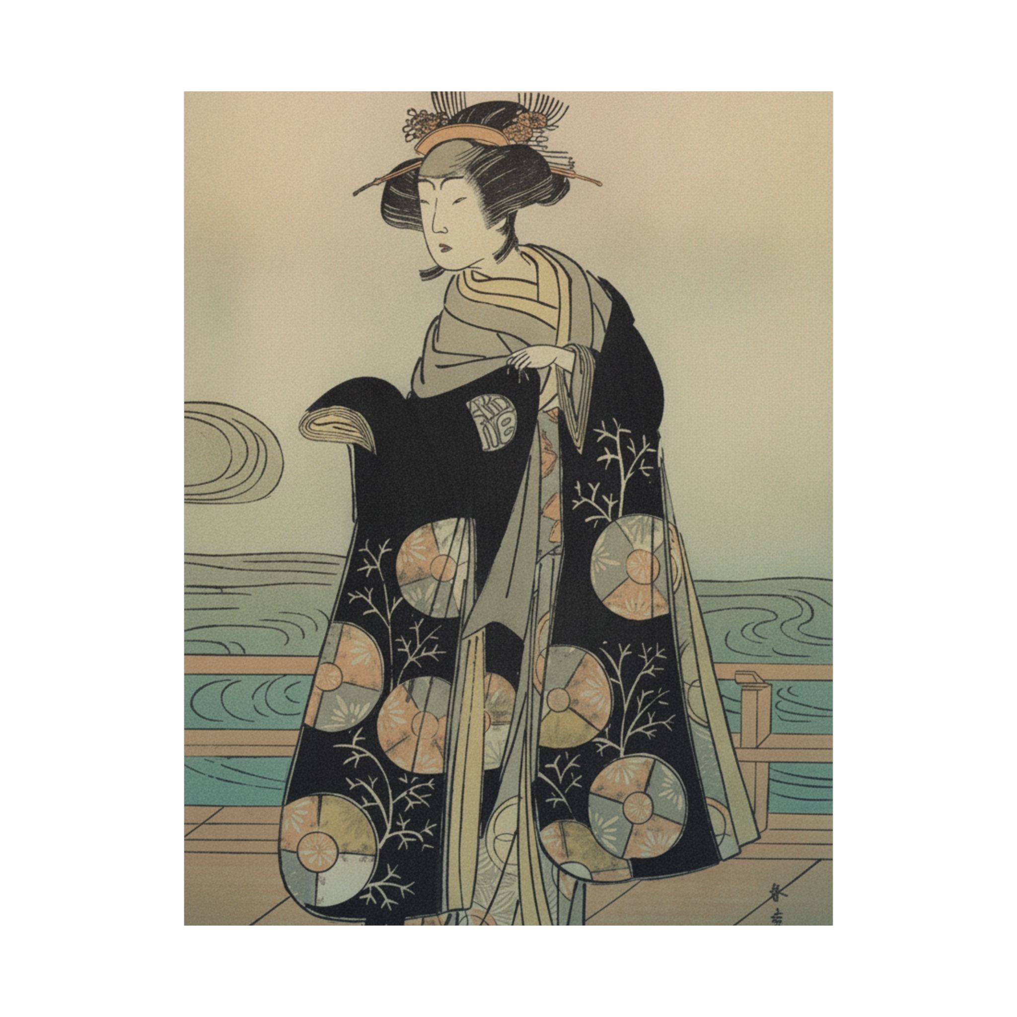 Affirmation — Yoshizawa Iroha As A Woman Standing On The Engawa Of A House By A River — Matte Poster