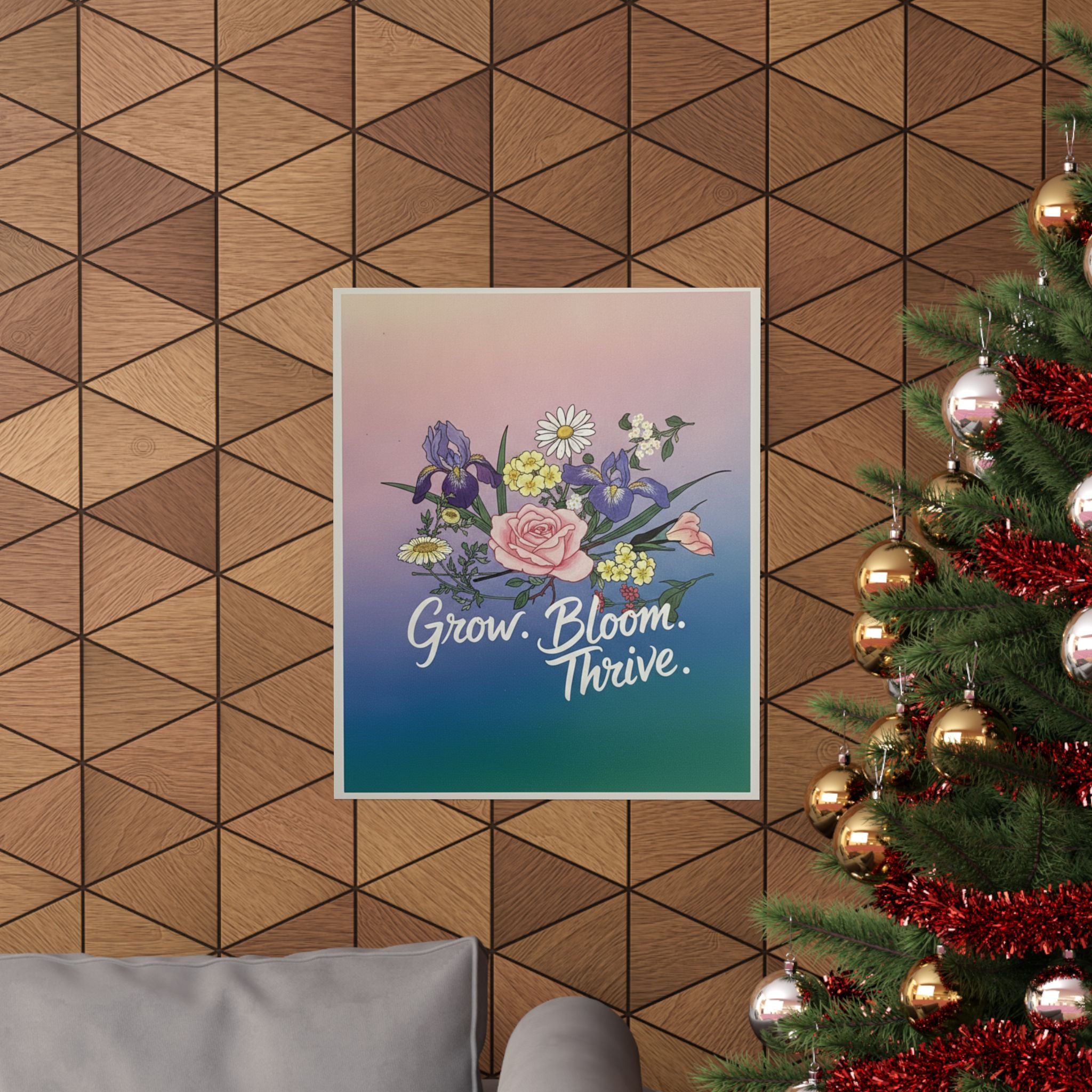 Affirmation — Rose, Iris, Primrose And Daisy — Matte Poster