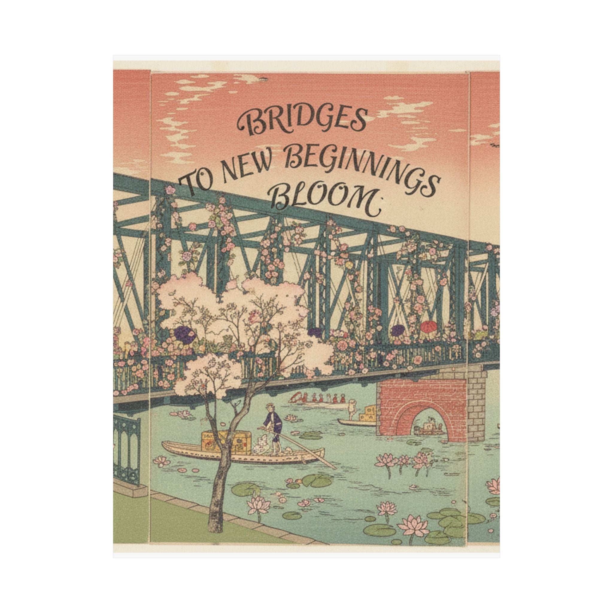 Affirmation — Illustration Of The Opening Of Azuma Bridge In Tokyo (Tokyo Meisho No Uchi Azuma — Matte Poster