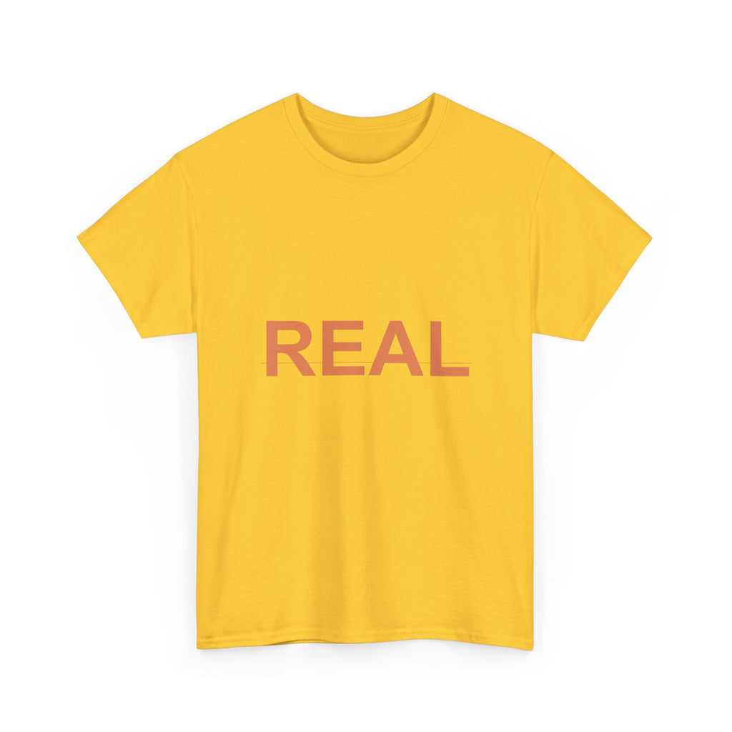 REAL Bold Burnt-Orange Minimal Typography Tee