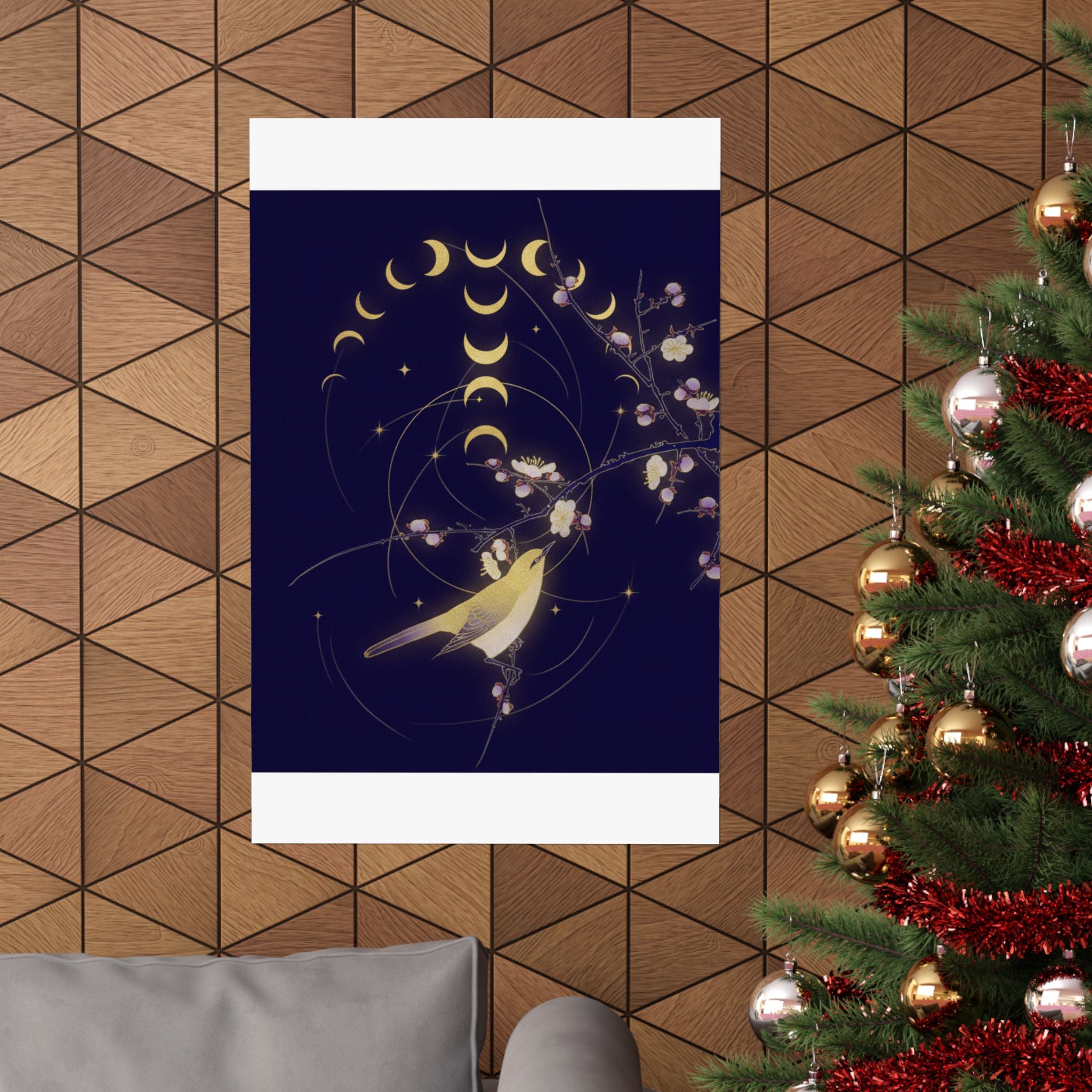 Celestial — New Moon; Nightingale On A Plum Branch — Matte Poster