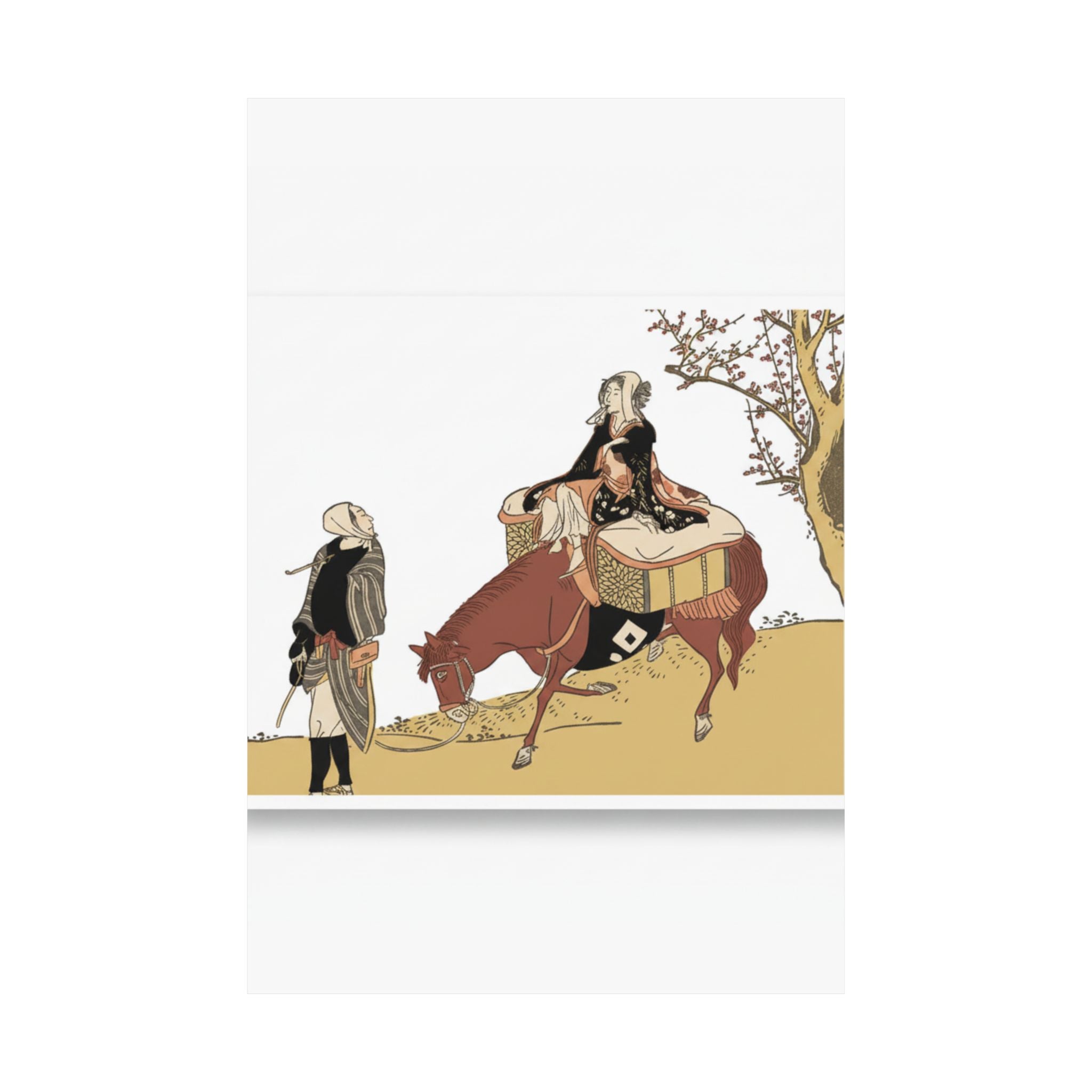 Ecommerce Main — Version Of Legend Of Michizane: Woman Riding Ox Which A Man Is Leading — Matte Poster
