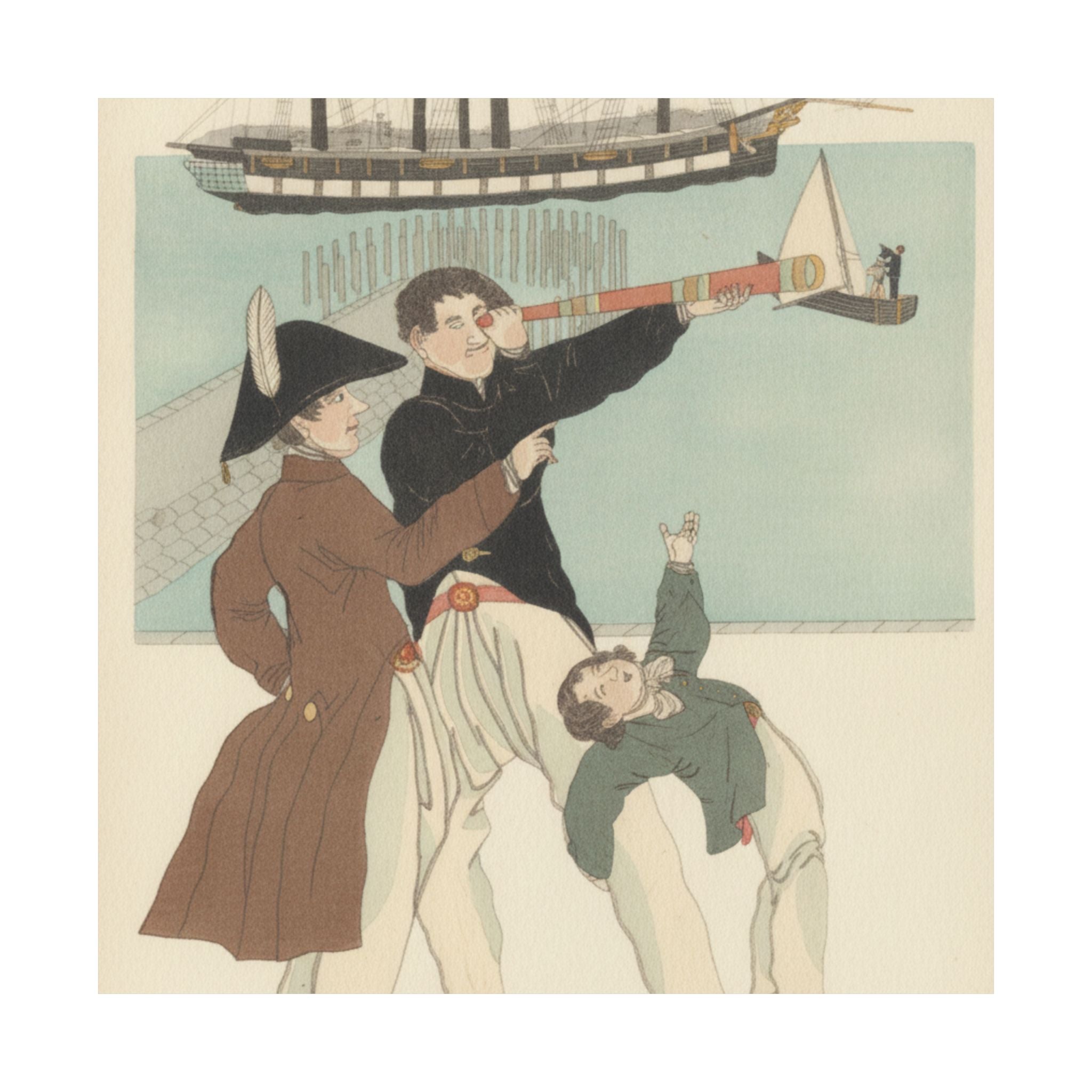 Botanical — Russians Enjoying A Holiday In Yokohama (Yokohama Kyūjitsu Roshiajin Yūkō) — Matte Poster
