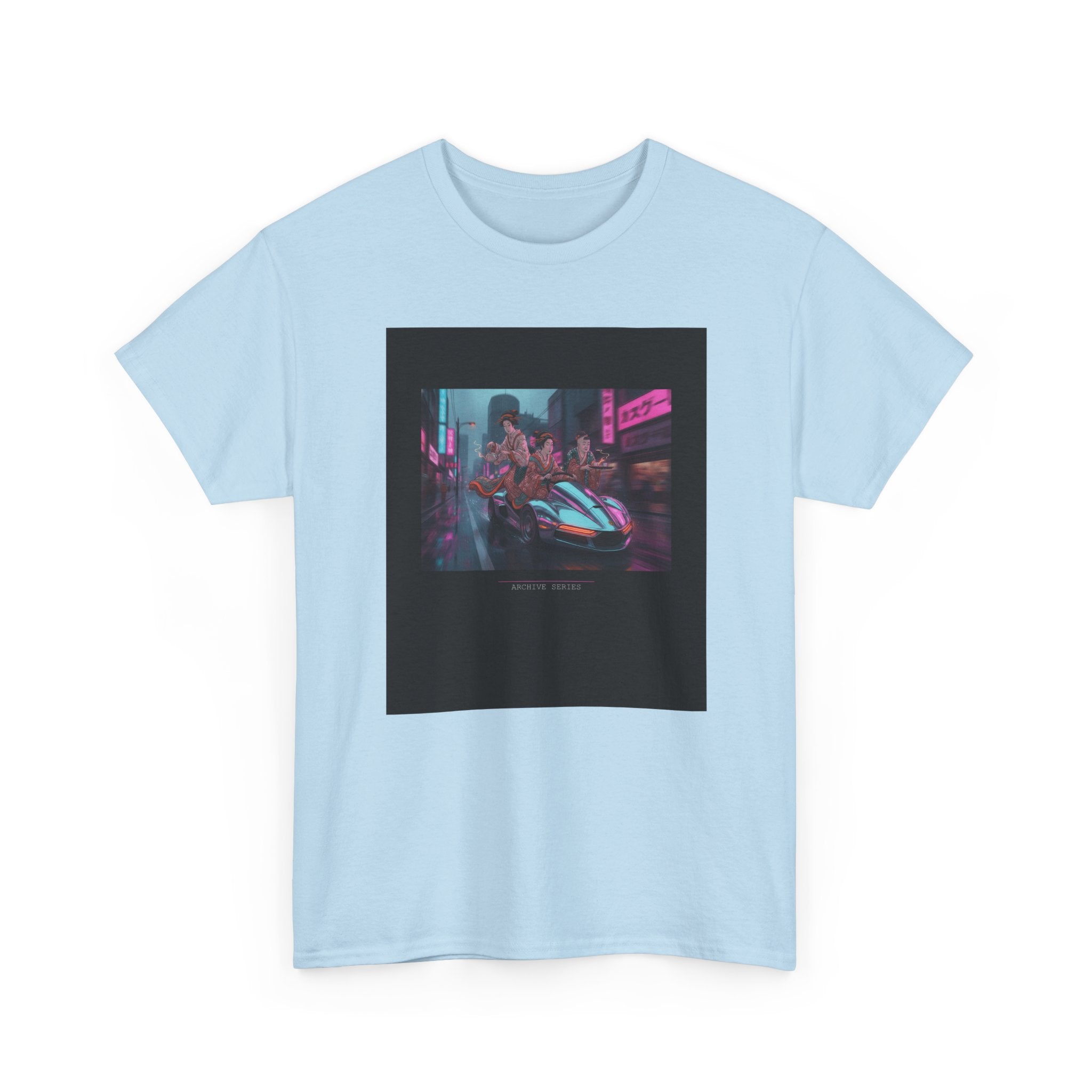 Neon Cyberpunk Supercar Night Street Graphic Tee
