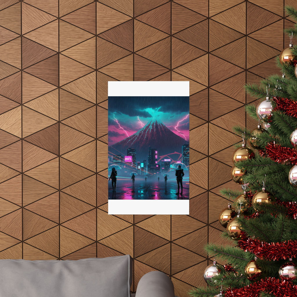Neon Noir — Storm Below Mount Fuji (Sanka No Haku U), From The Series Thirty-Six Views Of Mo — Matte Poster