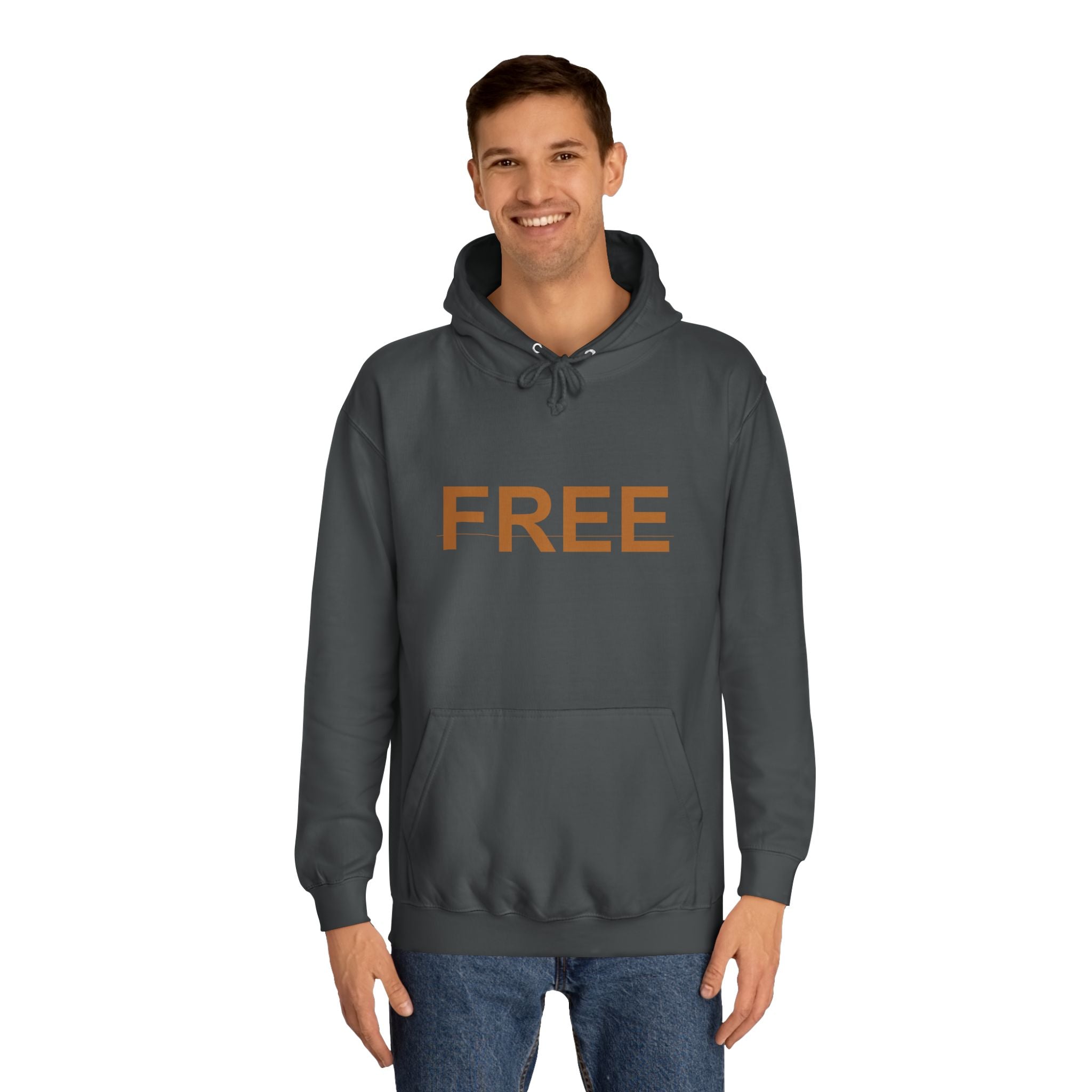 FREE Minimal Rust Lettering Statement Pullover Hoodie