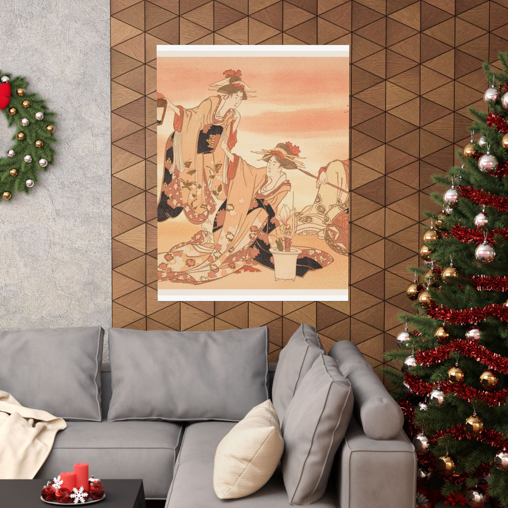 Southern Sunset — Three Young Ladies Visiting Together — Matte Poster