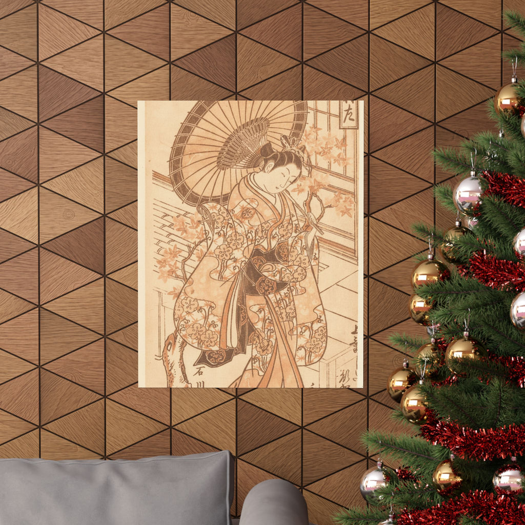 Southern Sunset — Young Lady With Parasol In The Yoshiwara District — Matte Poster
