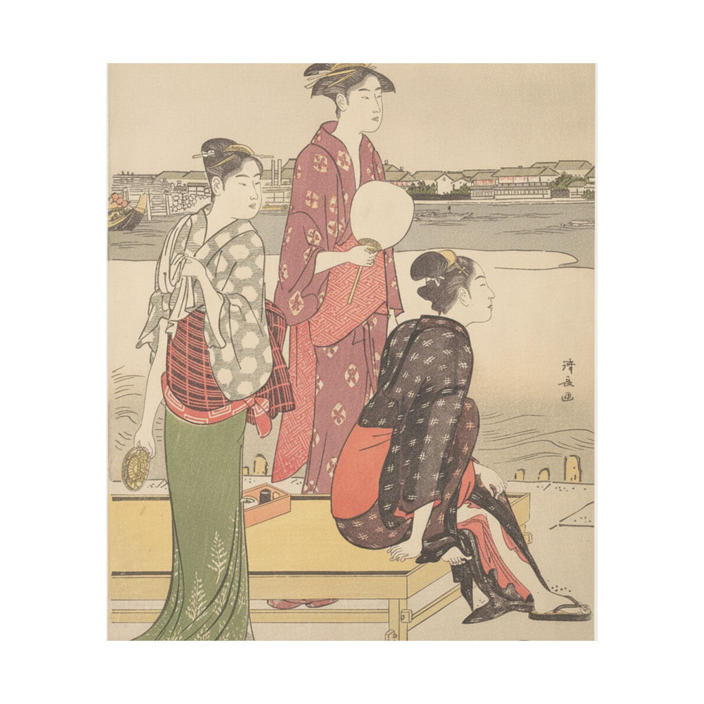 Watercolor — Evening On The Banks Of The Sumida River — Matte Poster