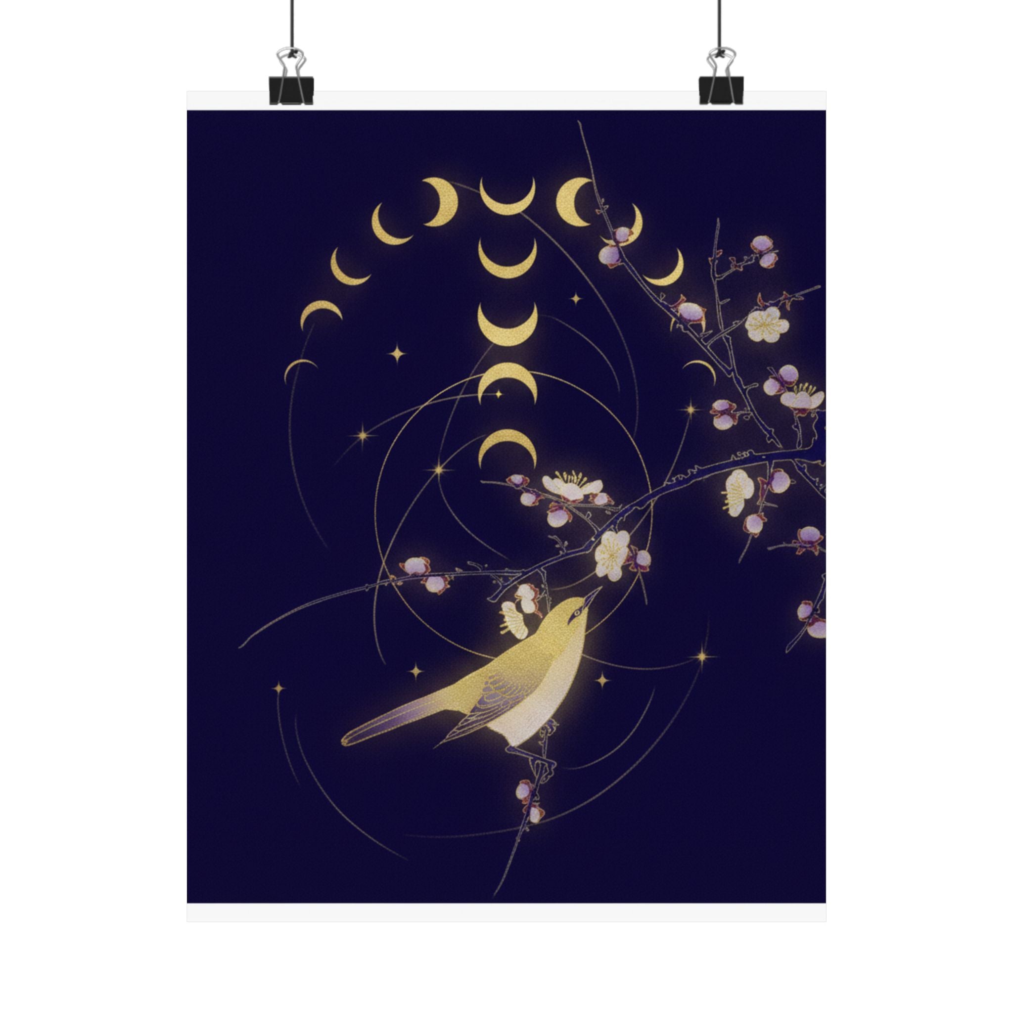 Celestial — New Moon; Nightingale On A Plum Branch — Matte Poster