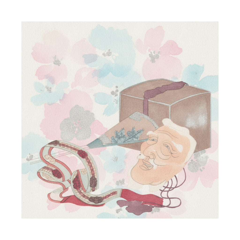 Watercolor — Mask And Other Objects For The Noh Dance — Matte Poster