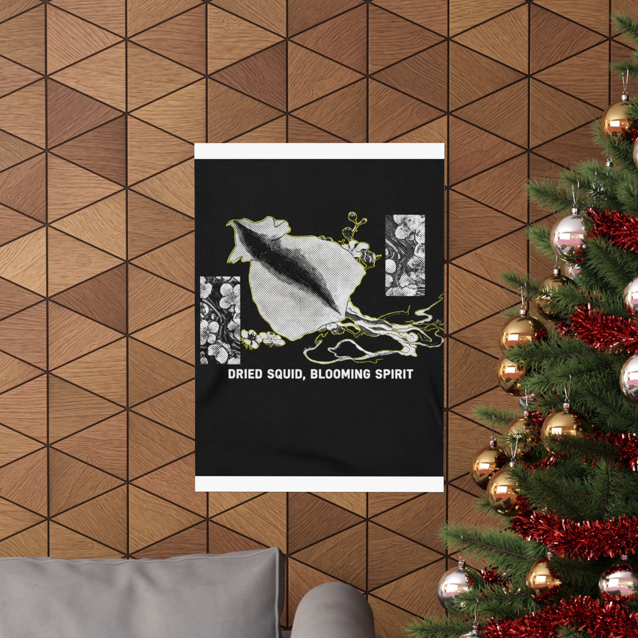 Streetwear Collage — Dried Cuttle-Fish And Plum Blossoms — Matte Poster