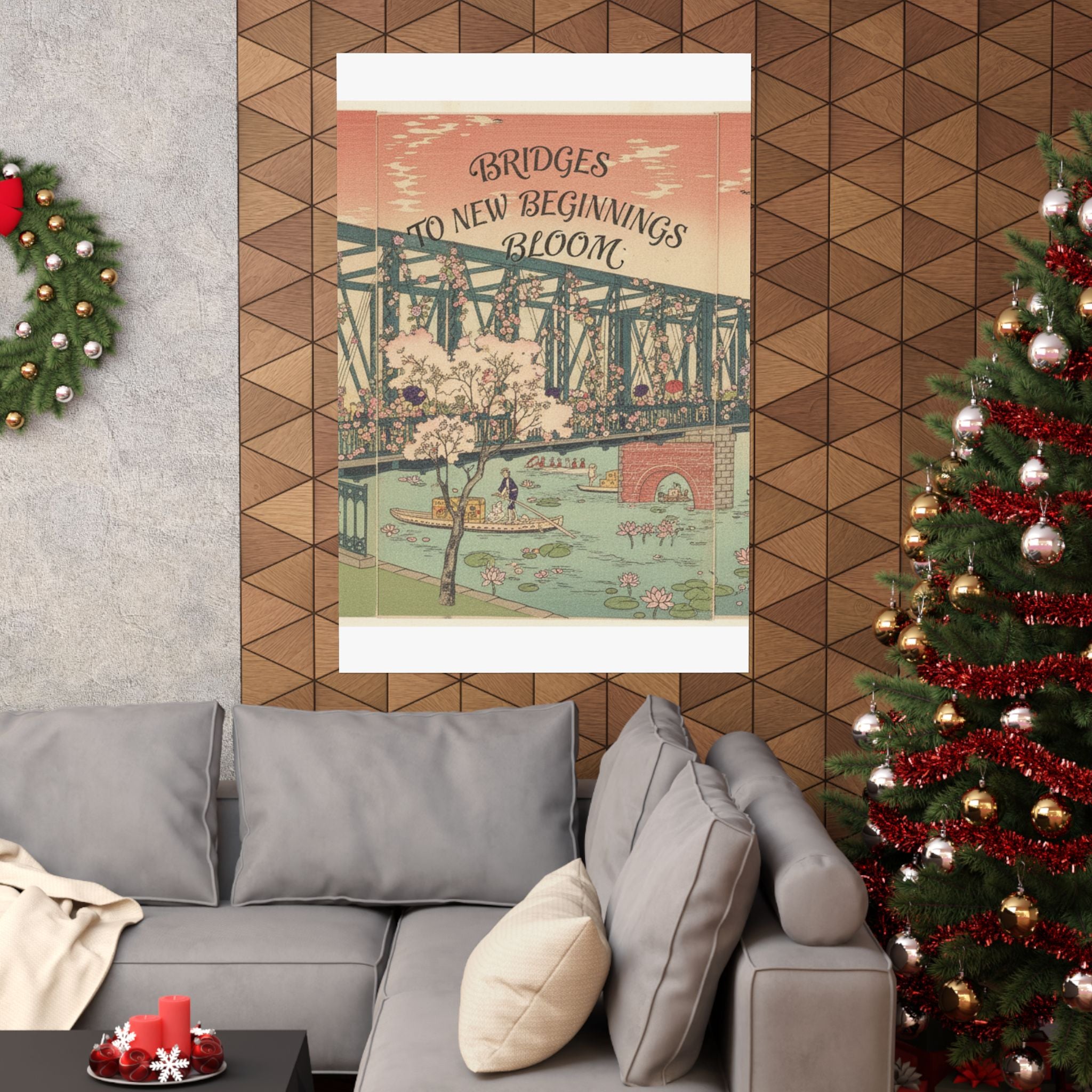 Affirmation — Illustration Of The Opening Of Azuma Bridge In Tokyo (Tokyo Meisho No Uchi Azuma — Matte Poster