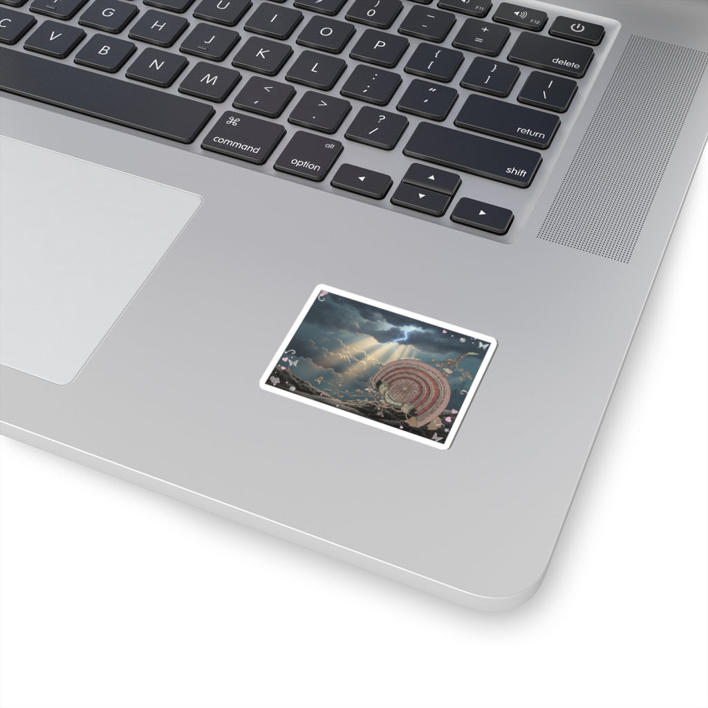 Dramatic Storm — Helmet And Plum Blossoms — Kiss-Cut Sticker