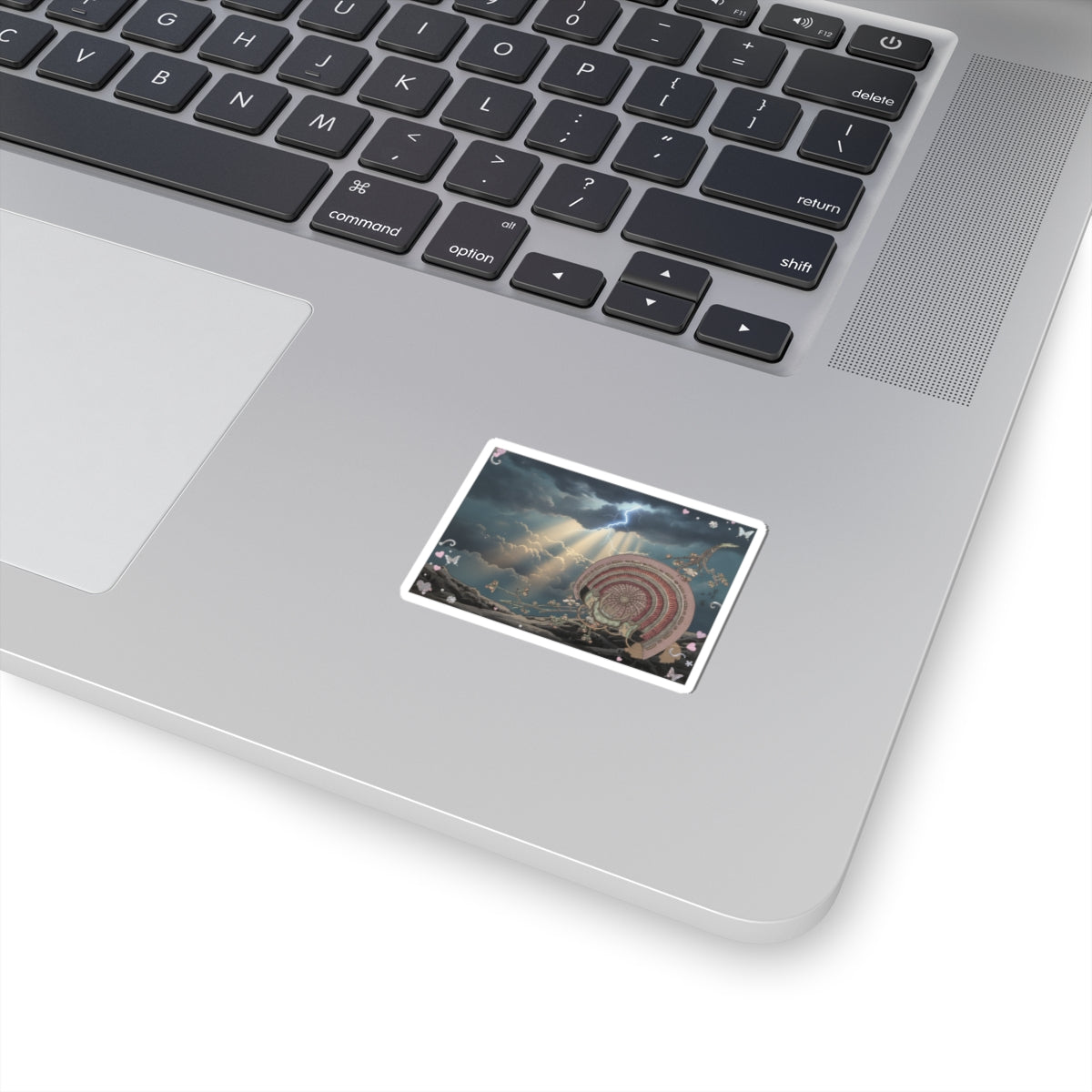 Dramatic Storm — Helmet And Plum Blossoms — Kiss-Cut Sticker