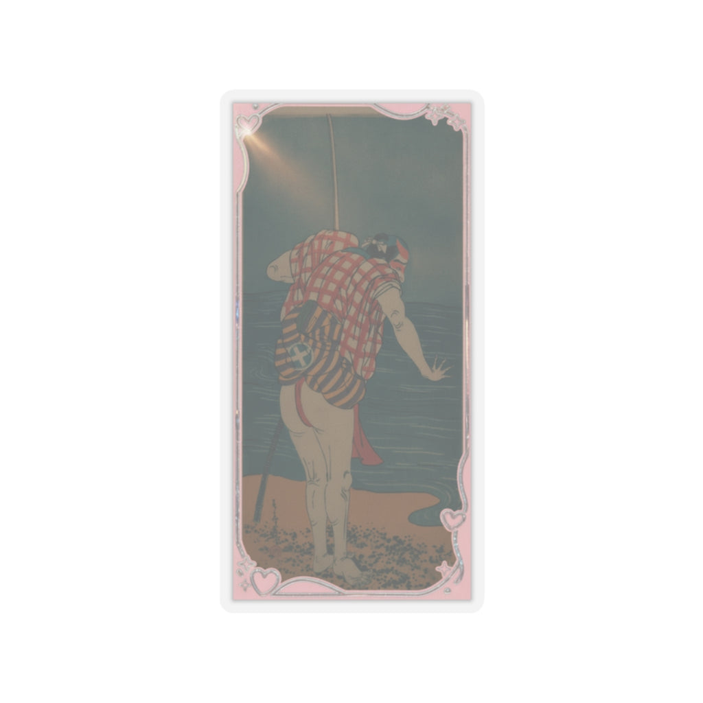 Cinematic — The Actor Otani Hiroemon Iii As Man Ready To Wade Into The Sea With A Drawn Swor — Kiss-Cut Sticker