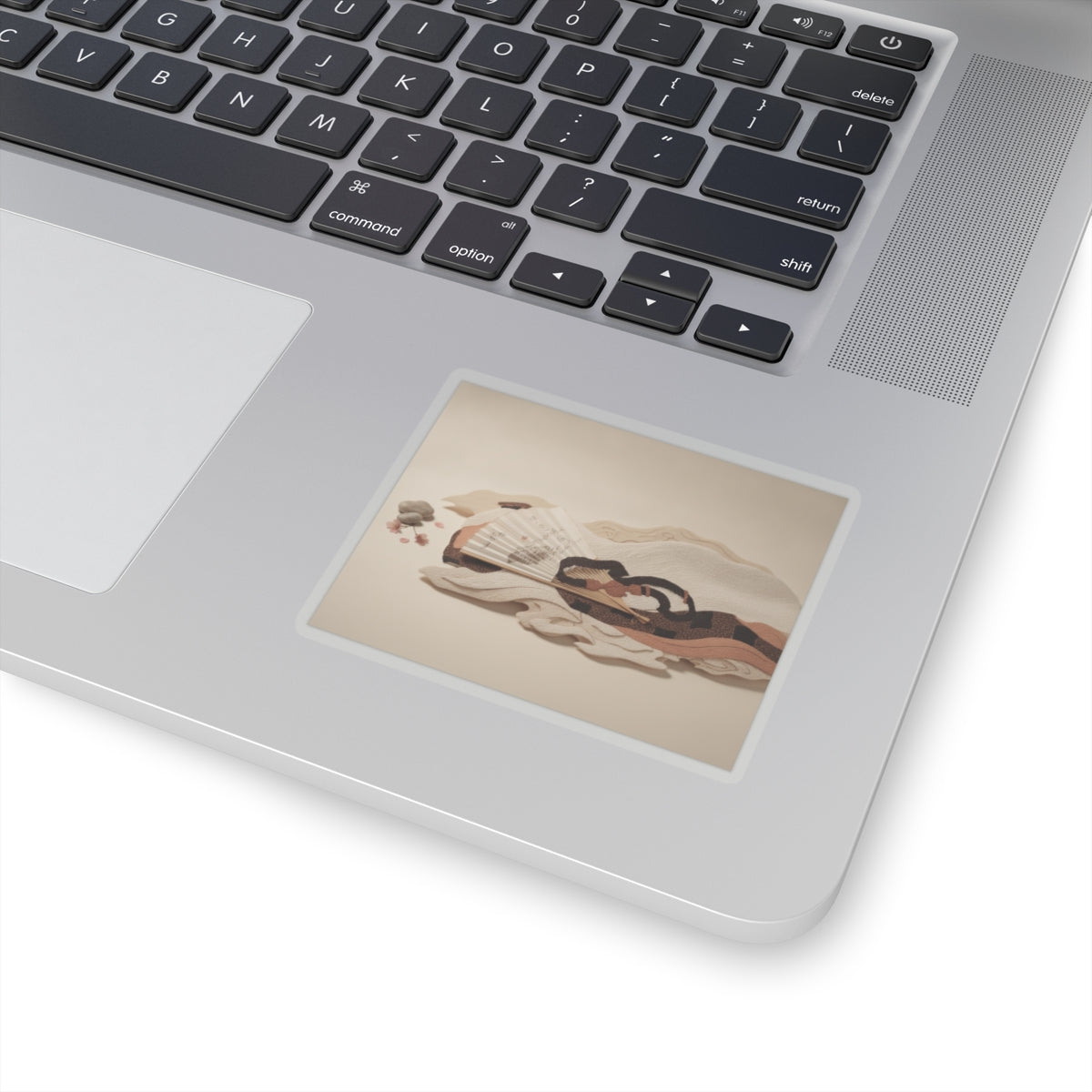 Product Marketing — Belt And Fan On A Piece Of Cloth — Kiss-Cut Sticker